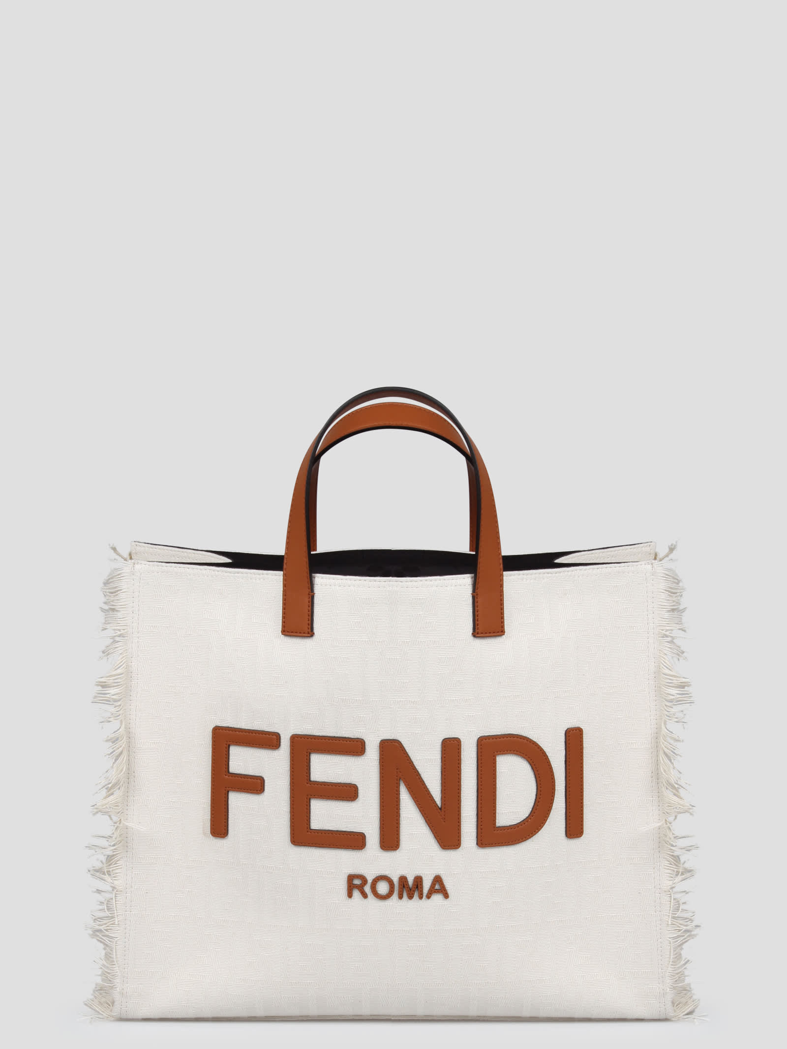 Shop Fendi Ff Shopper Bag In White