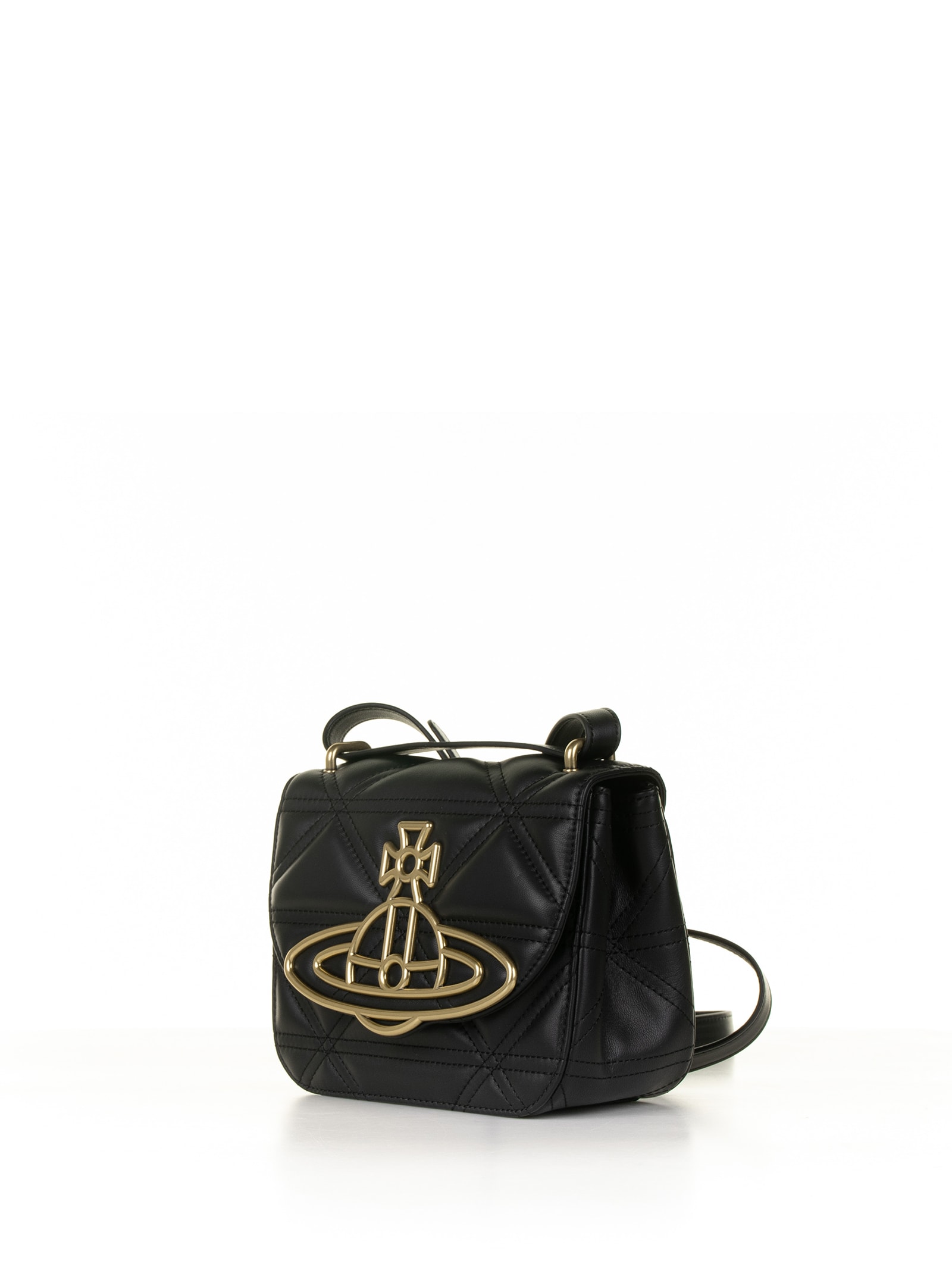 Shop Vivienne Westwood Black Leather Shoulder Bag