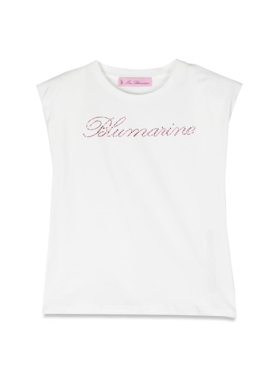 Miss Blumarine Basic Logo T-shirt In White