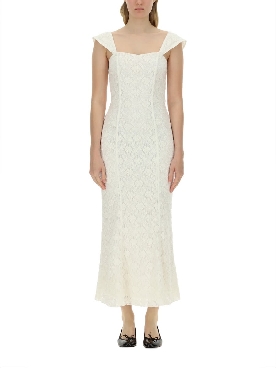 Shop Rotate Birger Christensen Dress With Wide Straps In White