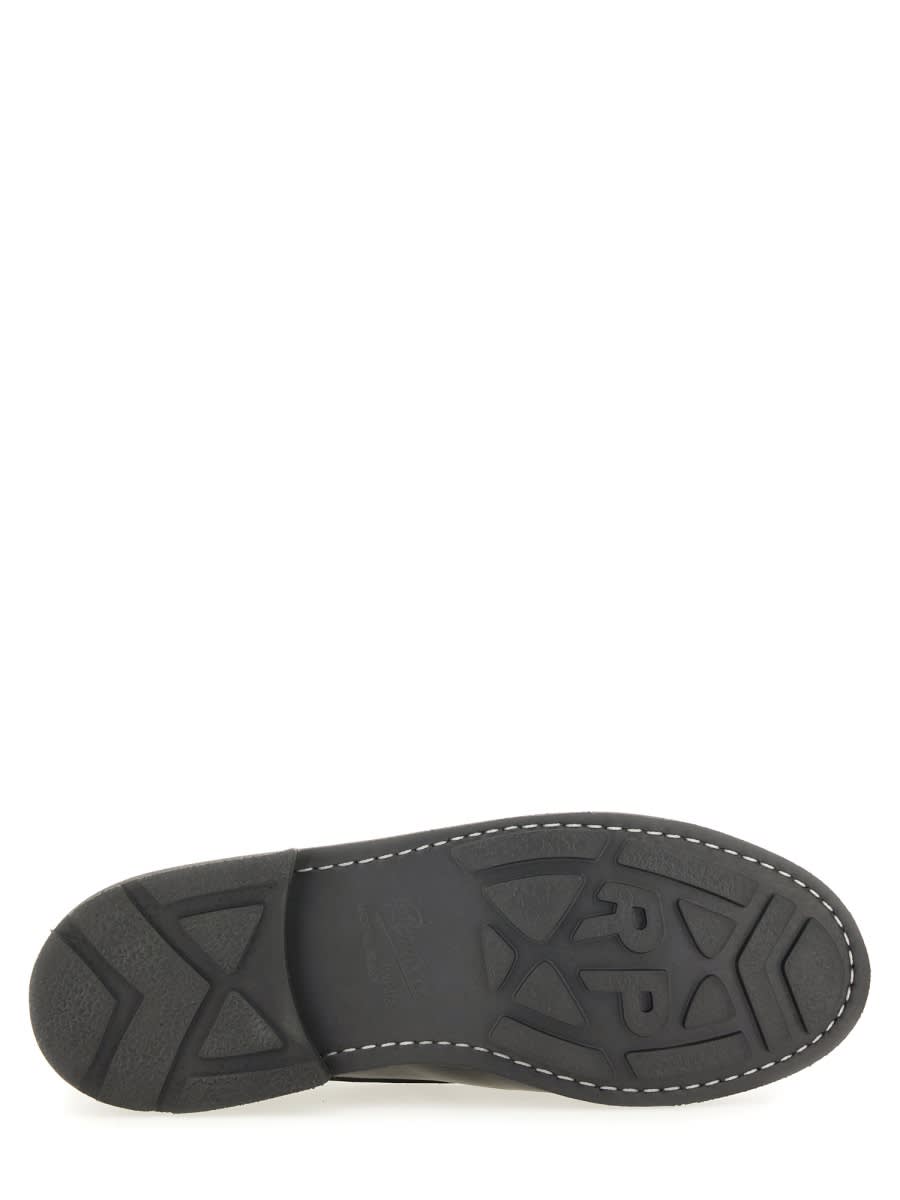 Paraboot Round Toe Boots With Rubber Sole And Stitching In Multi