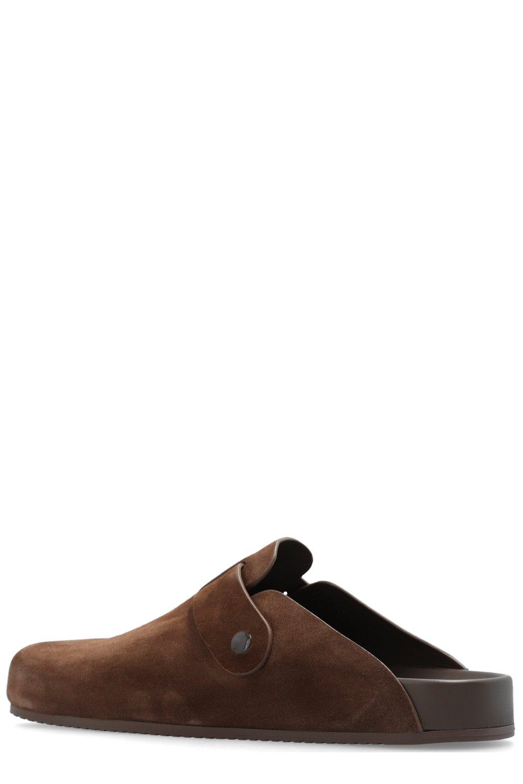 Shop Balenciaga Sunday Buckled Mules In Cold Brown