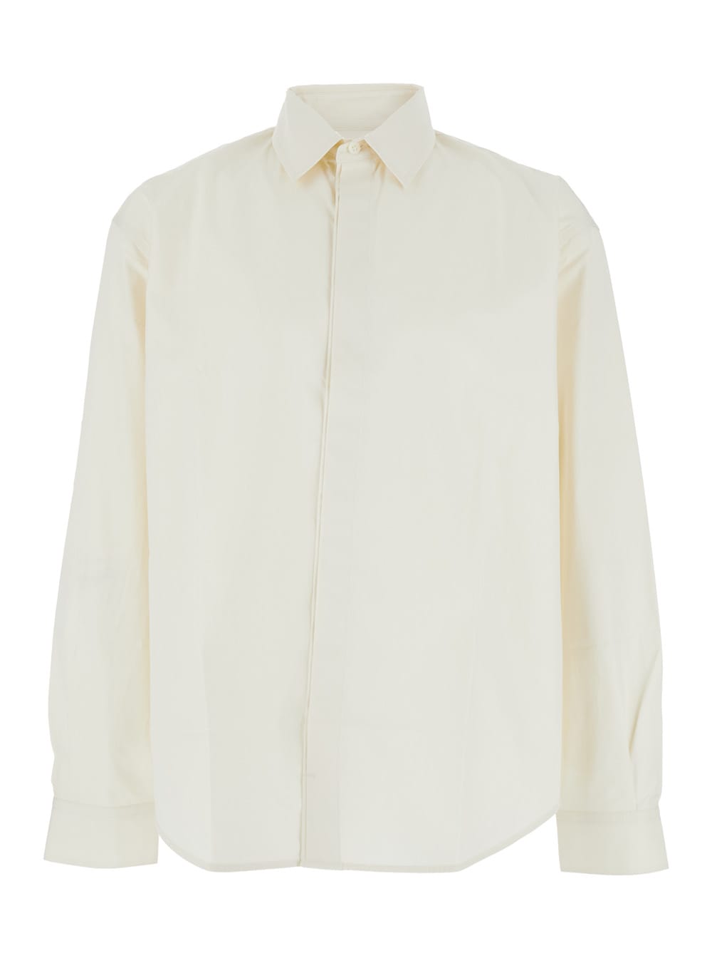 Jacquemus Henri White Shirt With Maxi J Logo On The Back In Cotton Man In Neutral