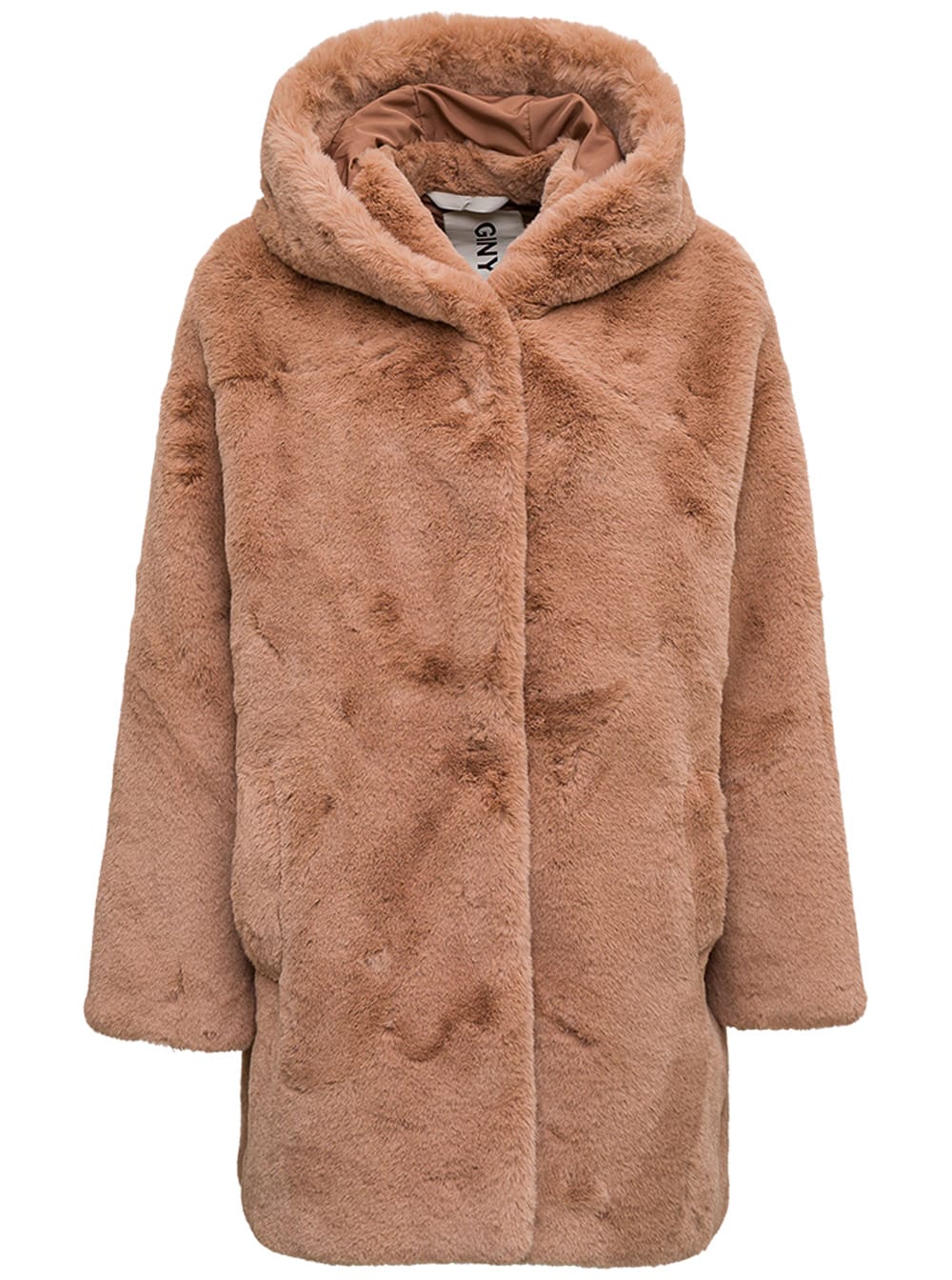 GINY Gaby Beige Ecological Hooded Fur