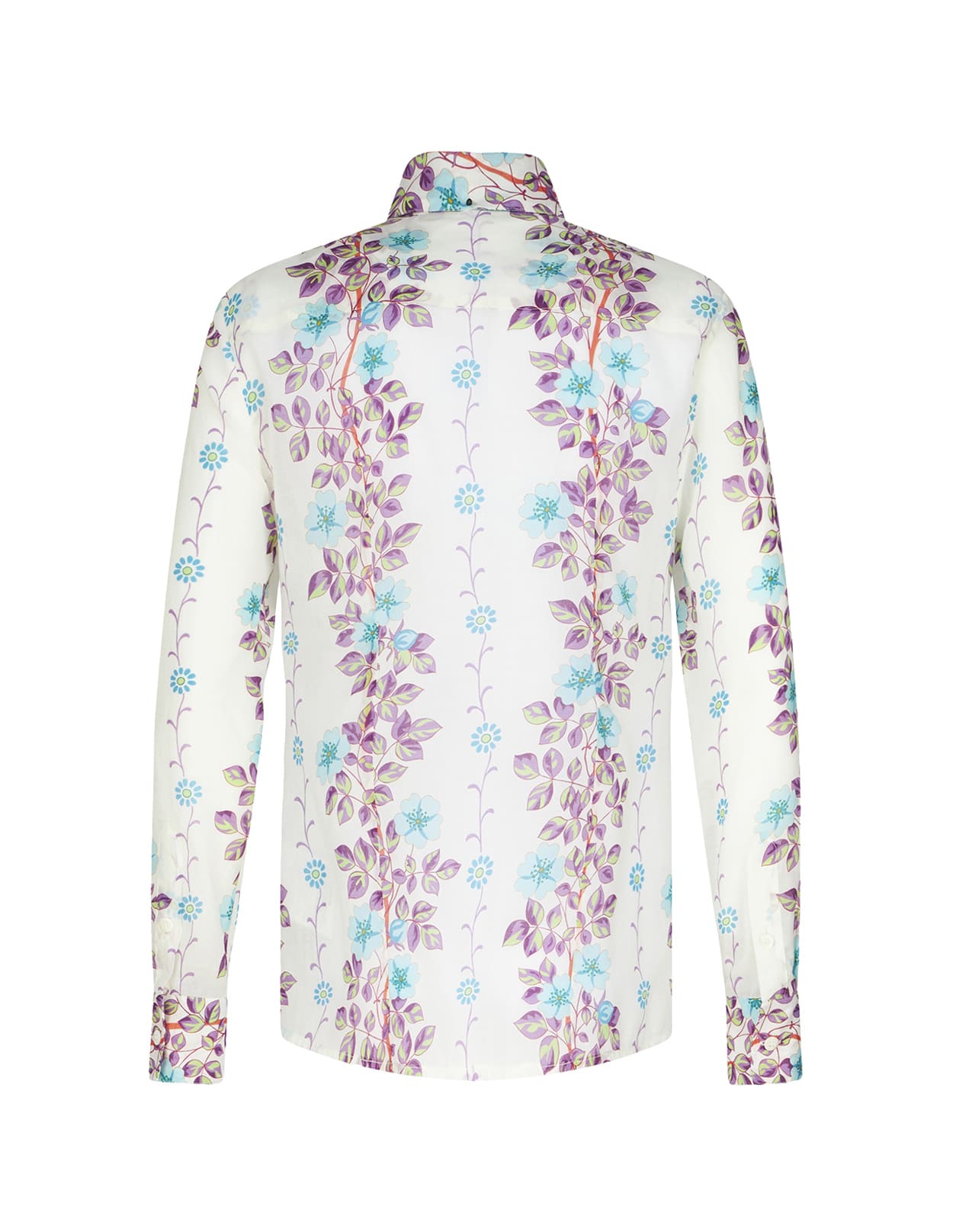 Shop Etro White Shirt With Placed Floral Print