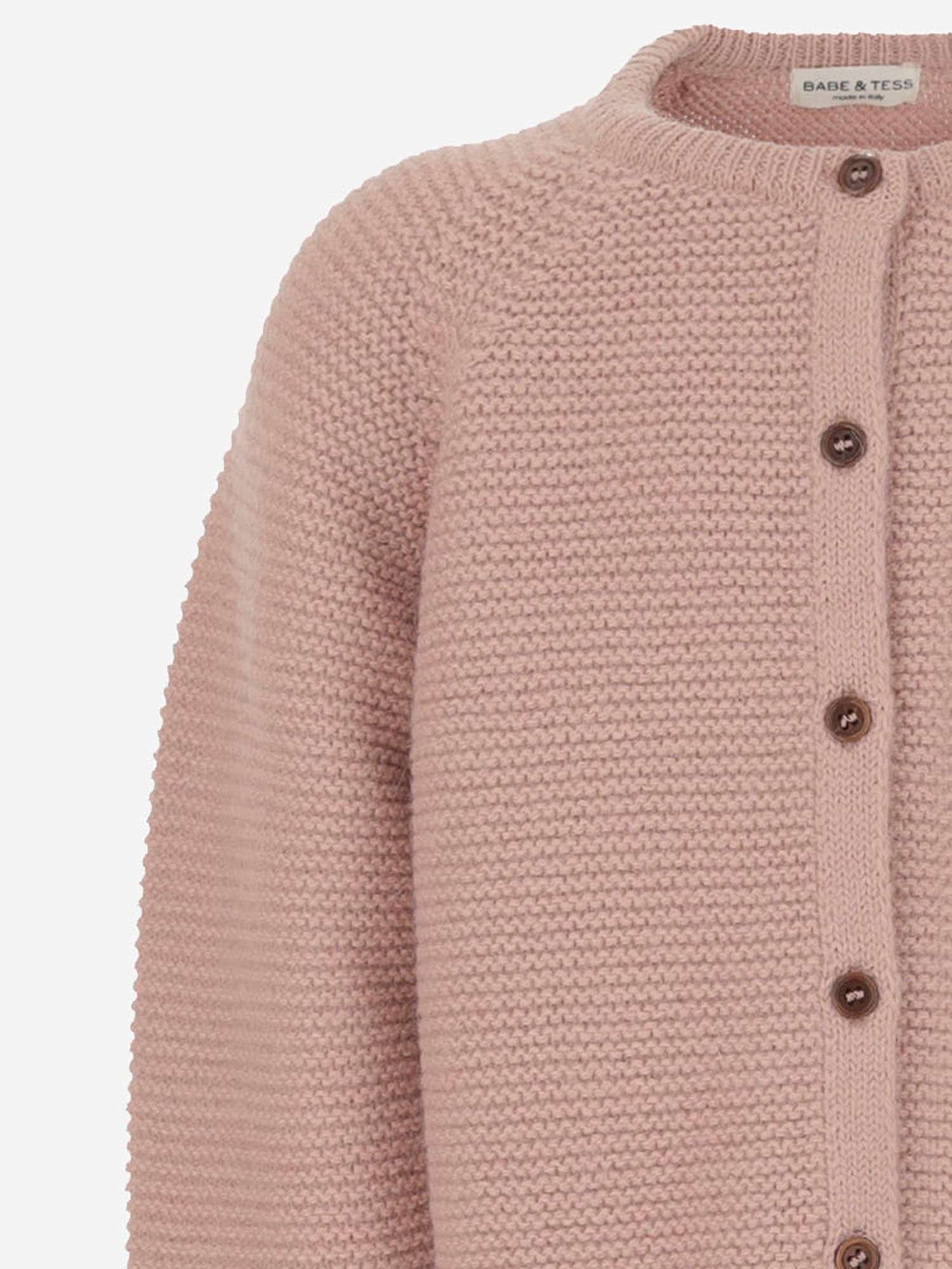 Babe &amp; Tess Alpaca Blend Cardigan In Pink