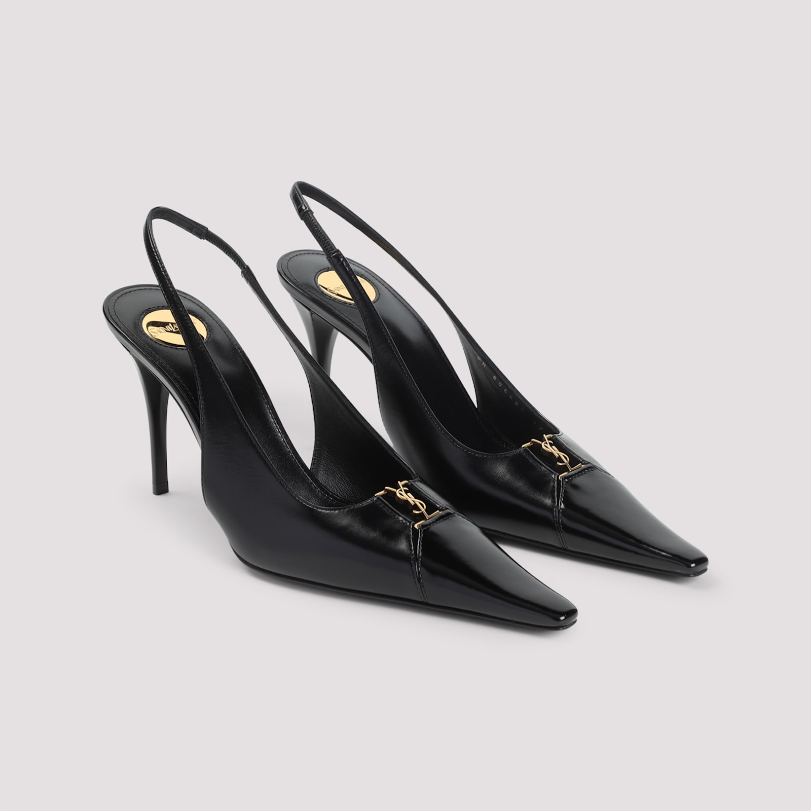 Saint Laurent Women Babylone Breteuil Open Back Pump In Smooth Leather In Black
