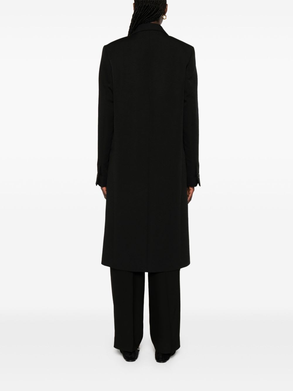 Totême Tailored Single-breasted Coat With Notched Lapels In Black