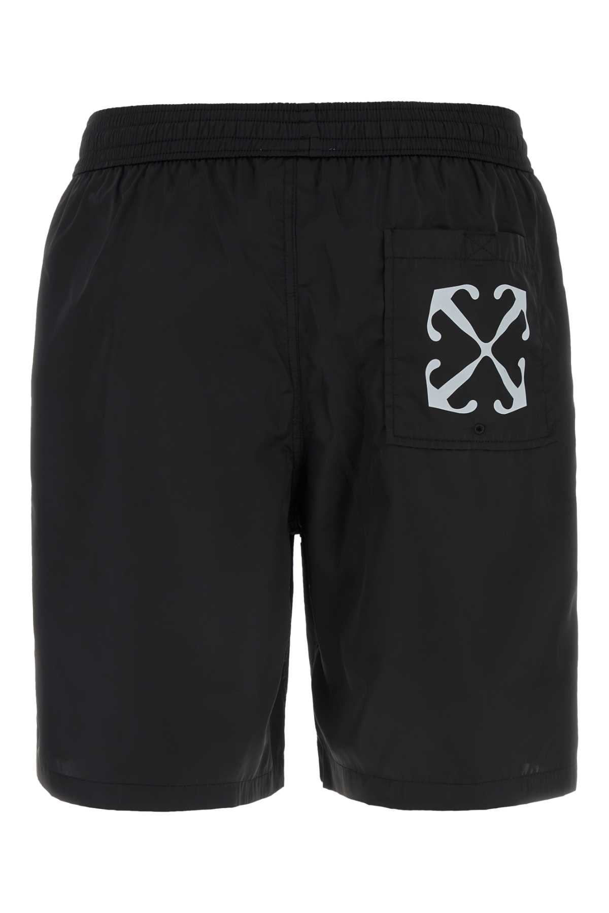 Off-white Black Polyester Arr Surfer Swimming Shorts In 1001
