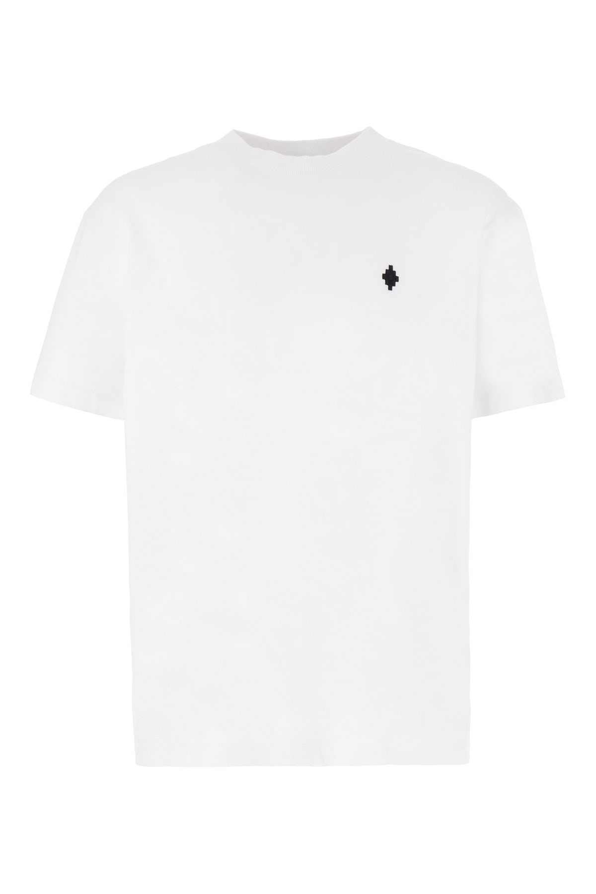 Marcelo Burlon County Of Milan White Stretch Cotton T-shirt In White Black