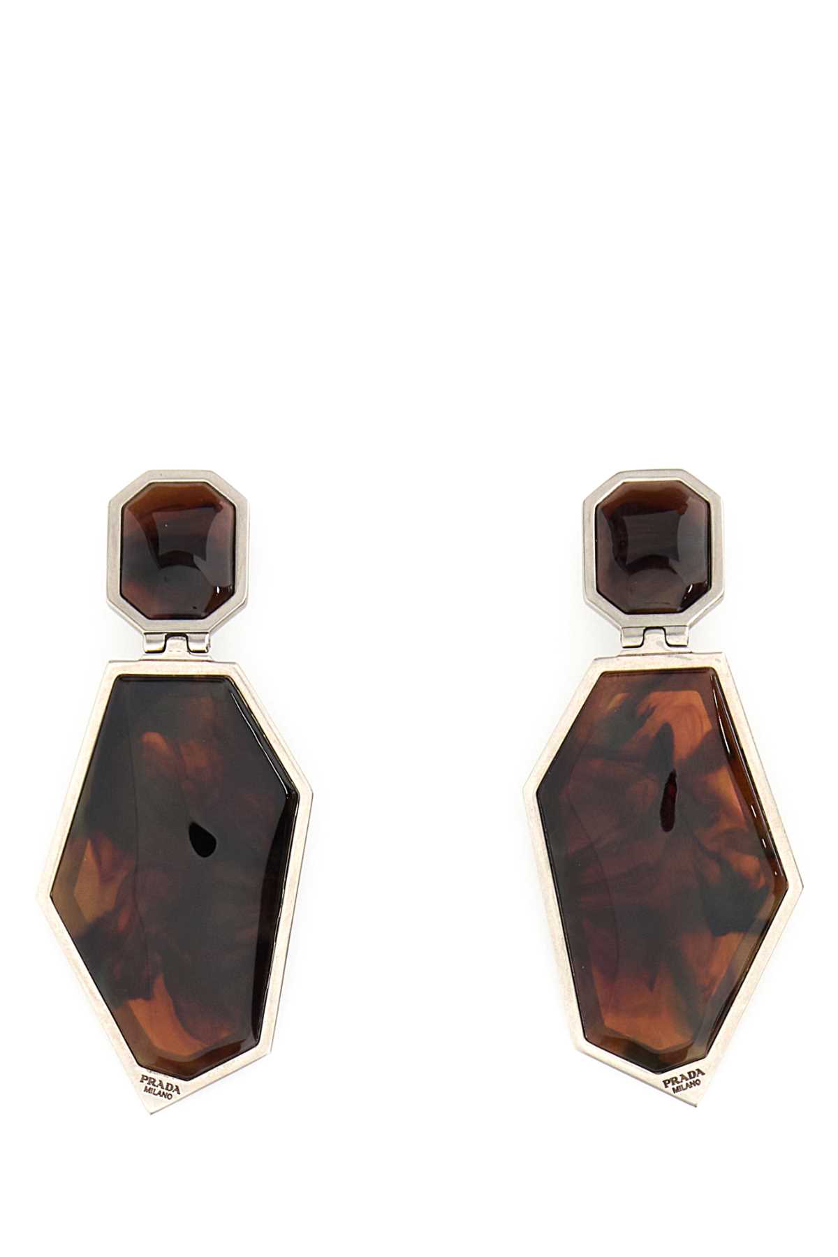 Prada Printed Metal Earrings