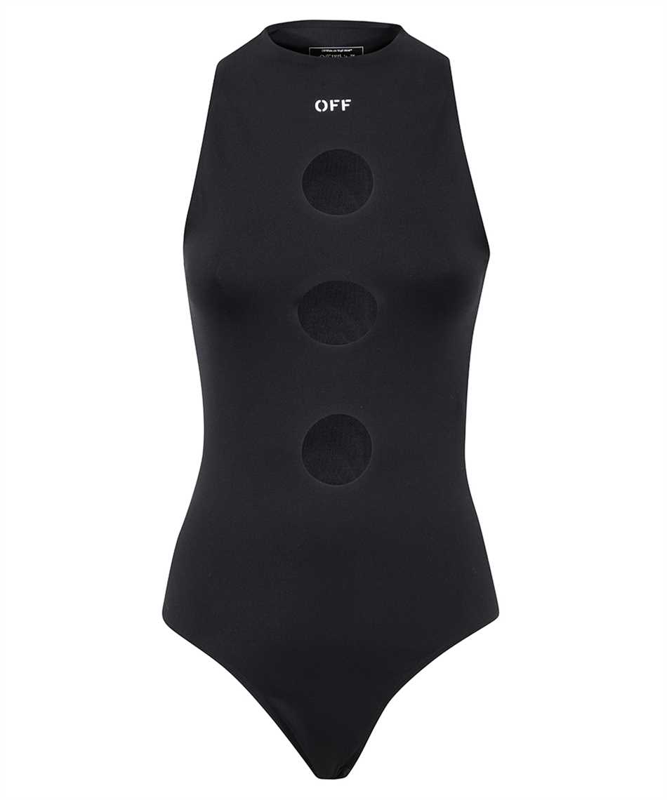 Off-white Bodysuit With Logo In Black
