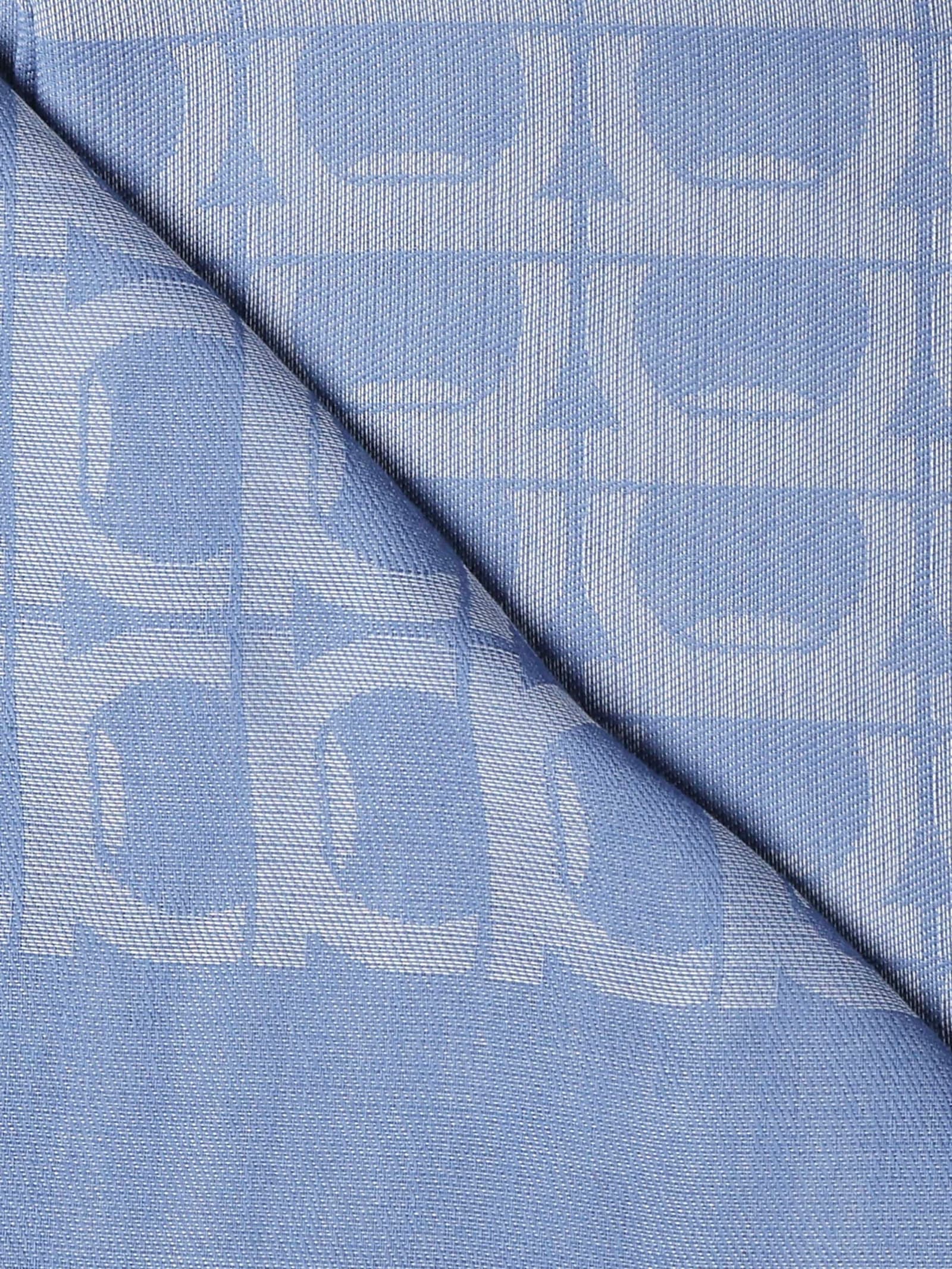 Ferragamo Gancini Monogram Jacquard Stole In Blue