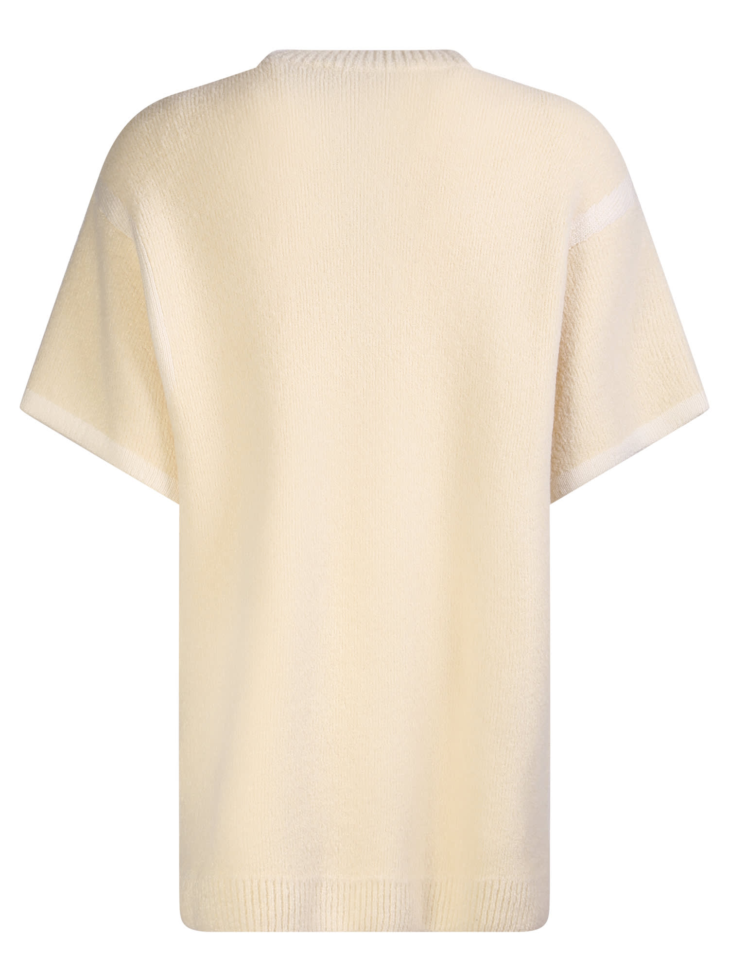 Shop Off-white Micro Bouclã© Knit T-shirt In White
