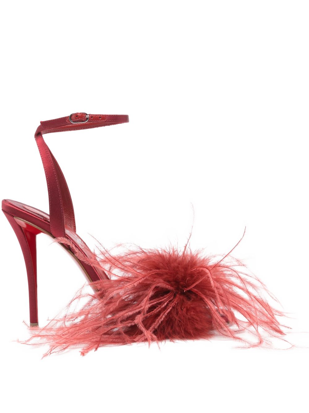 Christian Louboutin Miss Z Plumes Sandals In Red