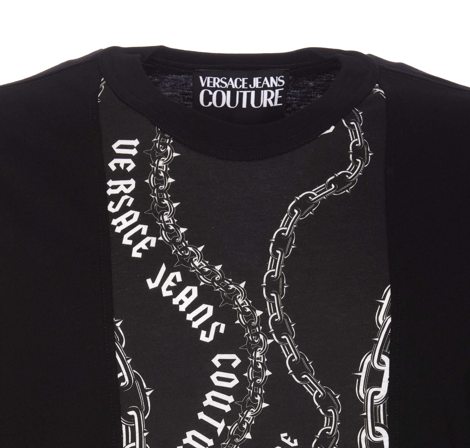 Shop Versace Jeans Couture Chain Couture T-shirt In Black