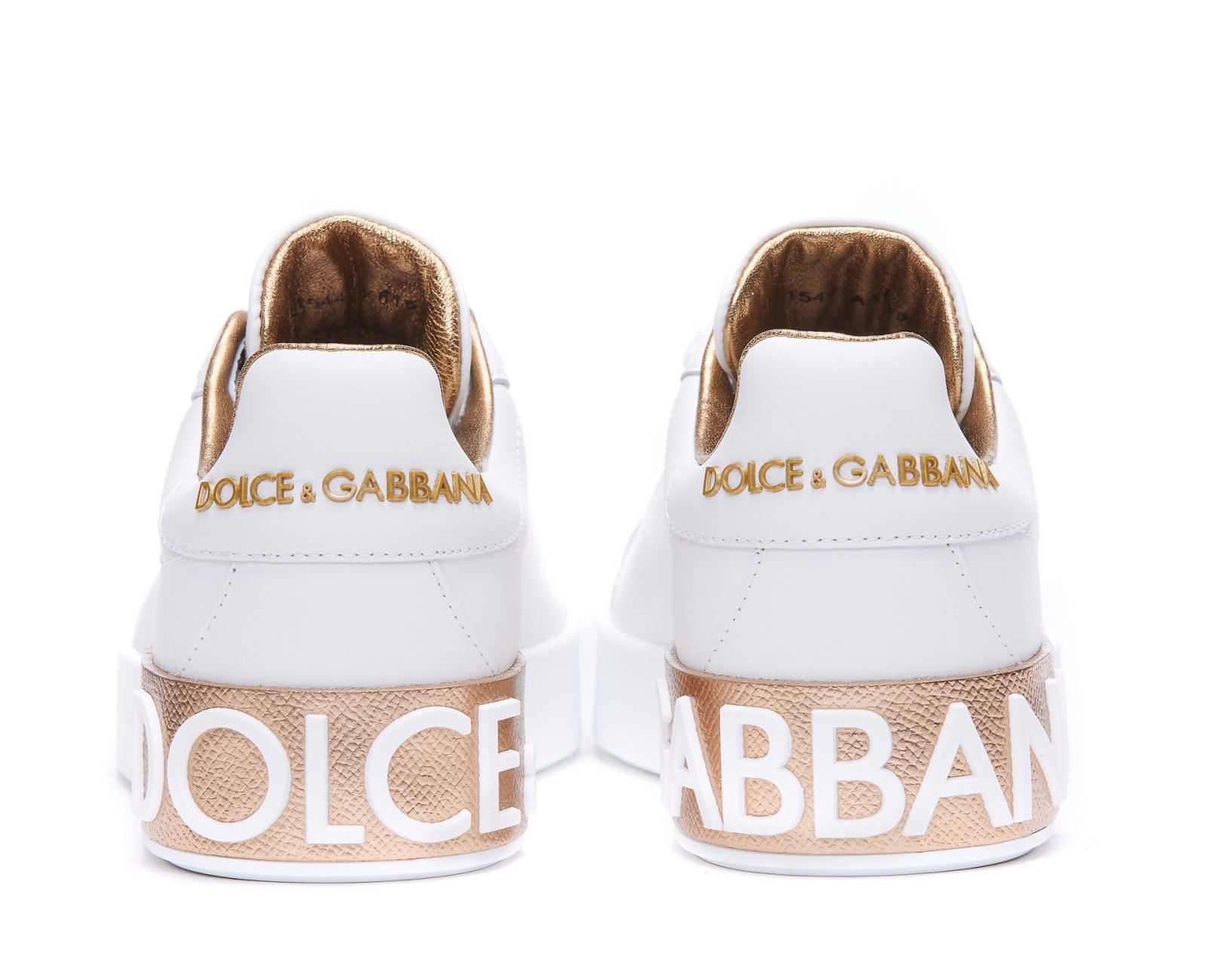 Shop Dolce & Gabbana Portofino Sneakers In Oro Polvere