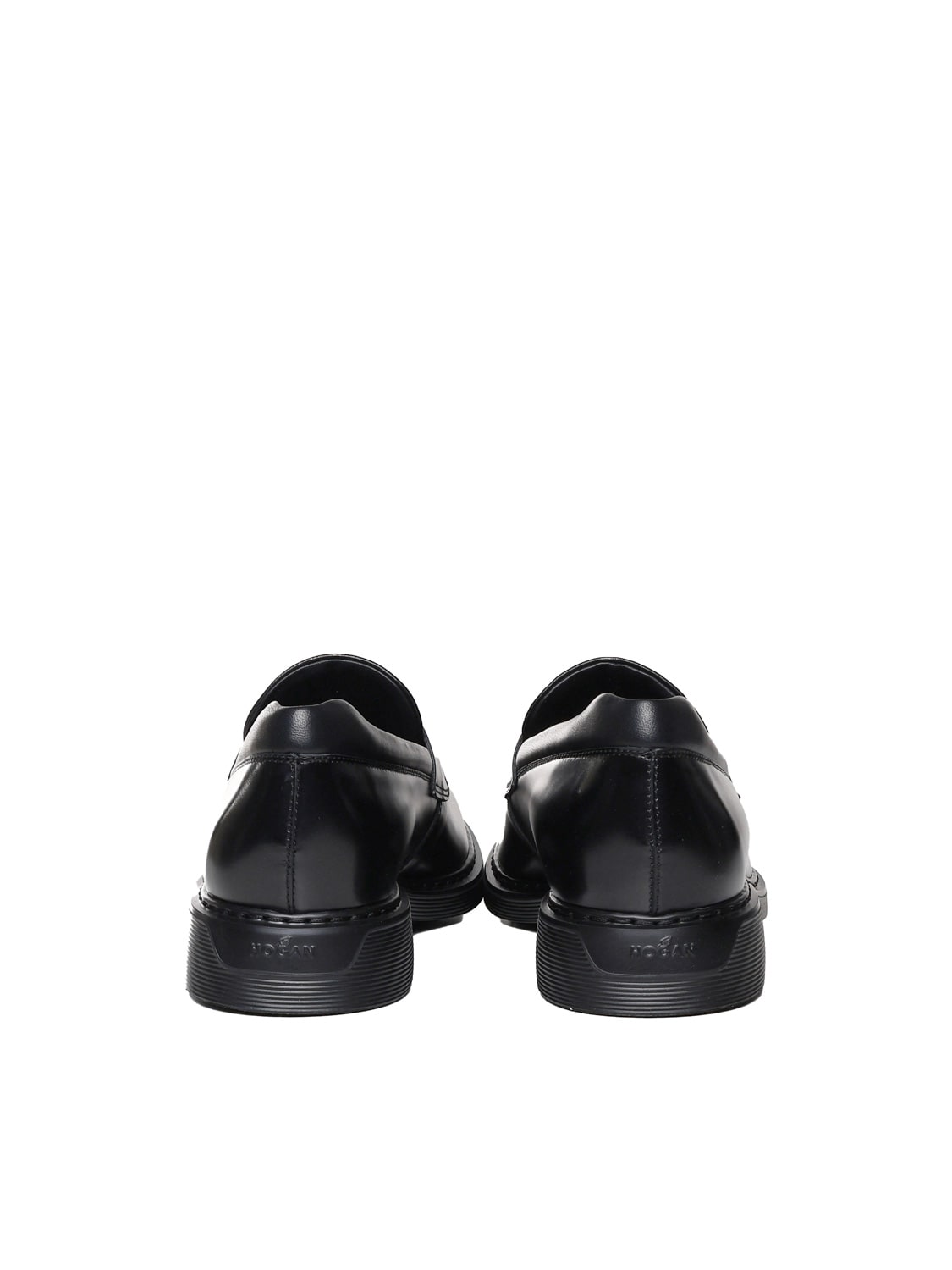 Shop Hogan H576 Leather Moccasin In Black