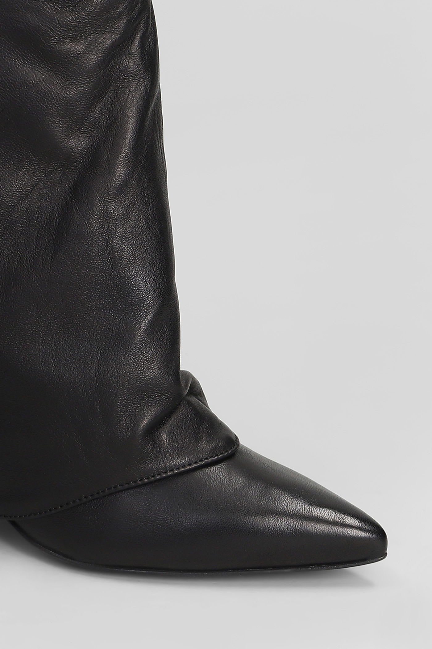 Alchimia High Heels Ankle Boots In Black Leather In Black