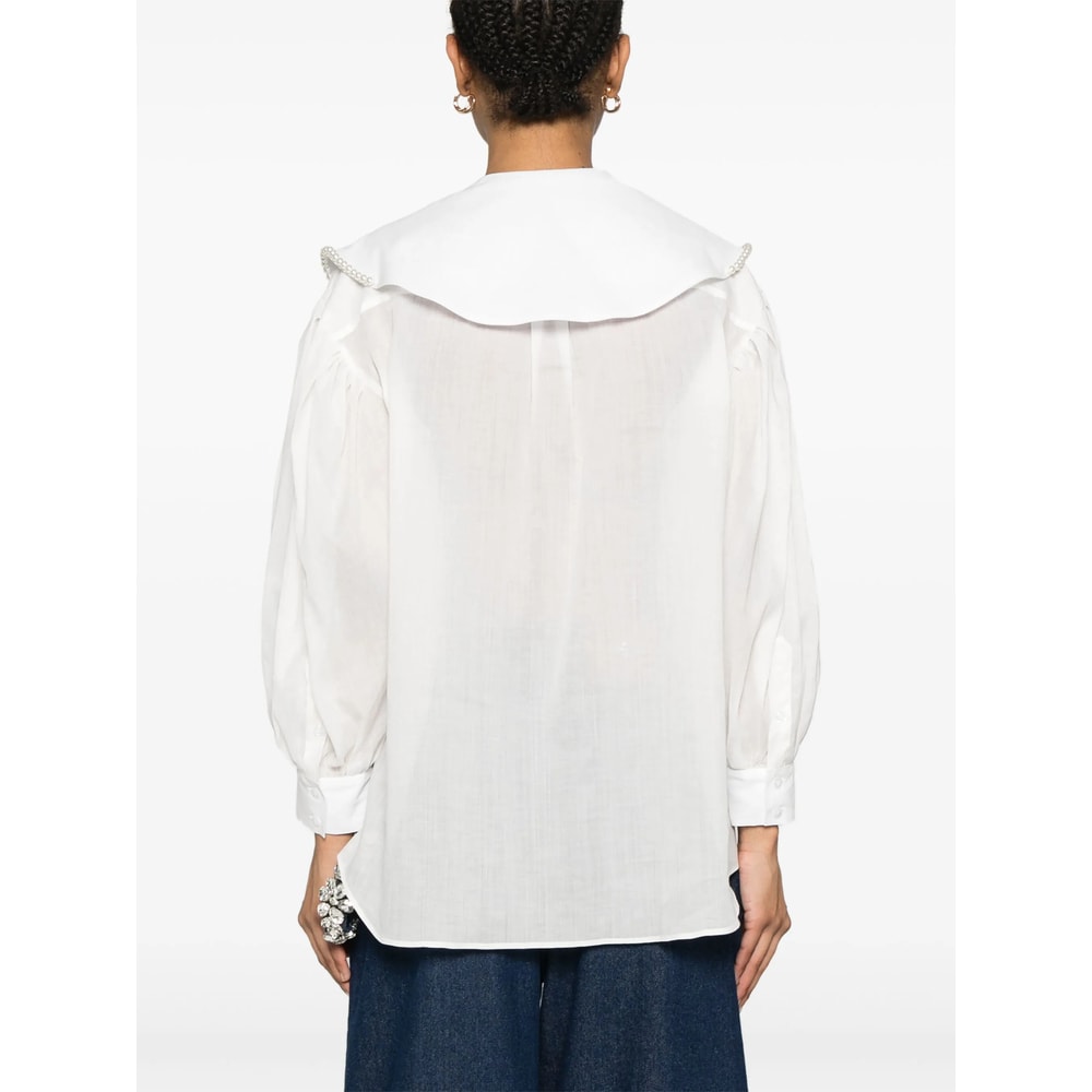 Simone Rocha Sailor-collar Puff-sleeves Shirt In White