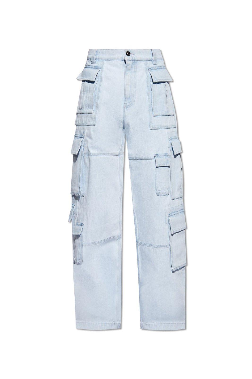 Mid-rise Wide-leg Cargo Jeans