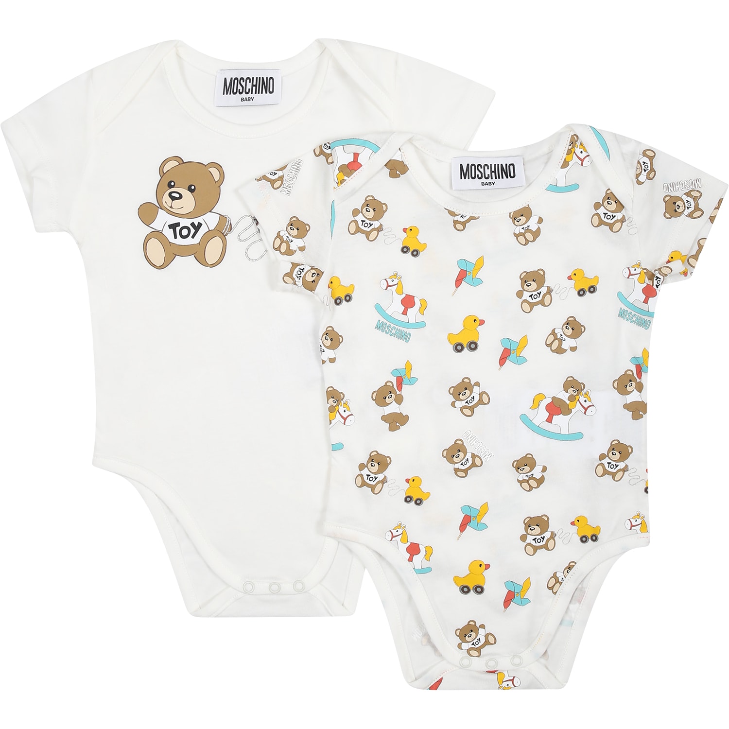 Moschino White Set For Babies With Teddy Bear