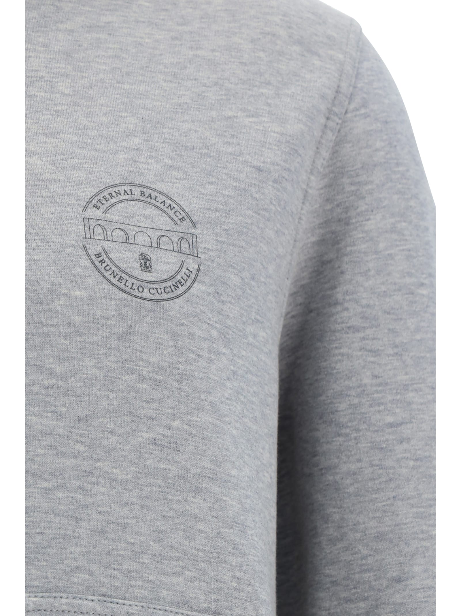 Shop Brunello Cucinelli Hoodie In Grigio Medio+piombo