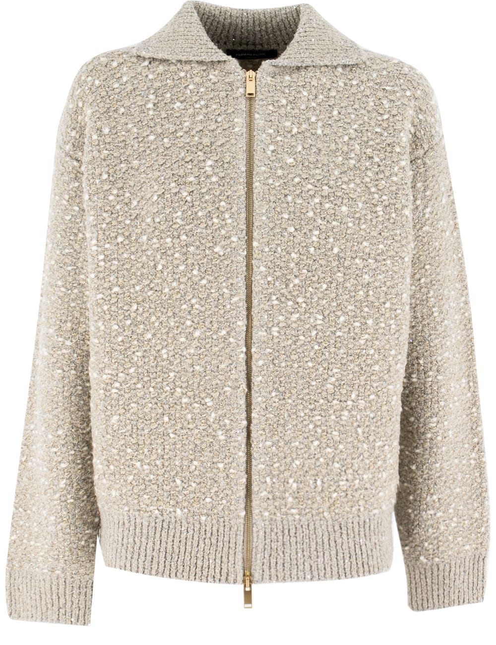 Shop Fabiana Filippi Cardigan In Greige