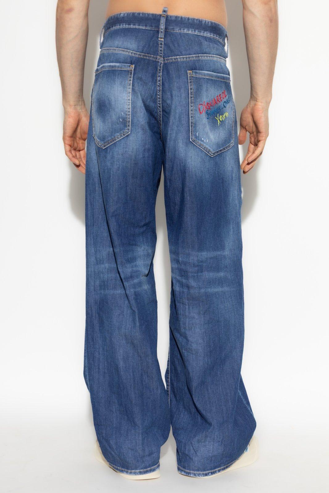 Shop Dsquared2 Summer Lovers Medium Wash Loose Jeans