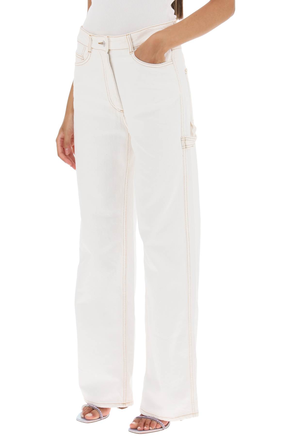 Shop Saks Potts Salma Straight Cut Jeans In White