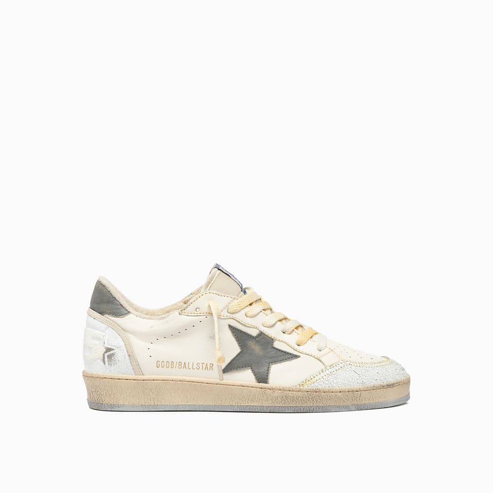 Shop Golden Goose Ball Star Napa Leather Sneakers In White