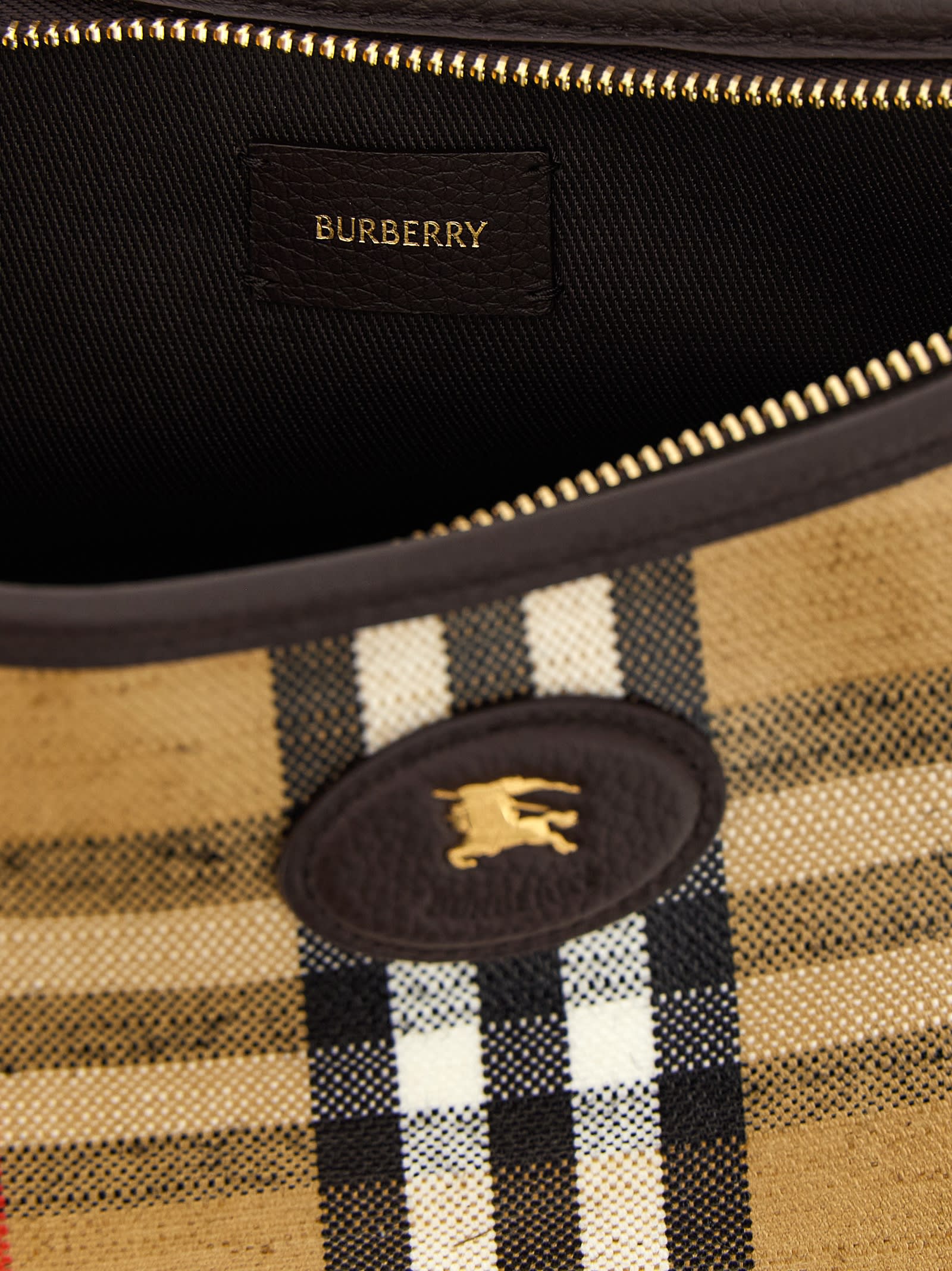 Burberry Womens Sand Mini Highlands Waxed-cotton Baguette Shoulder Bag In Neutral