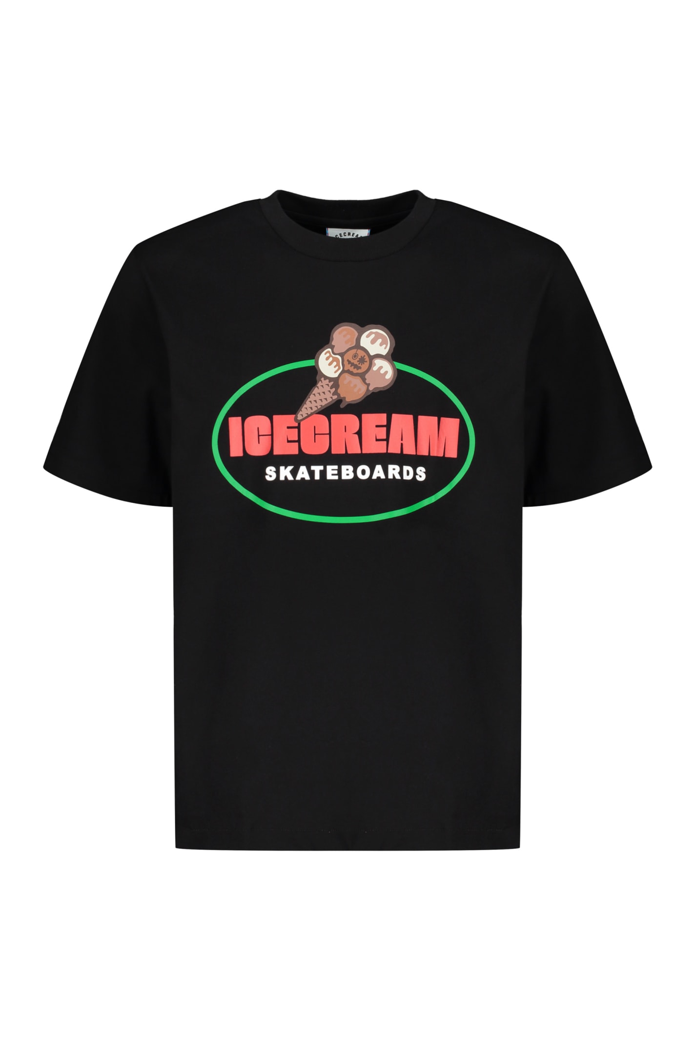 Shop Icecream Cotton T-shirt In Black