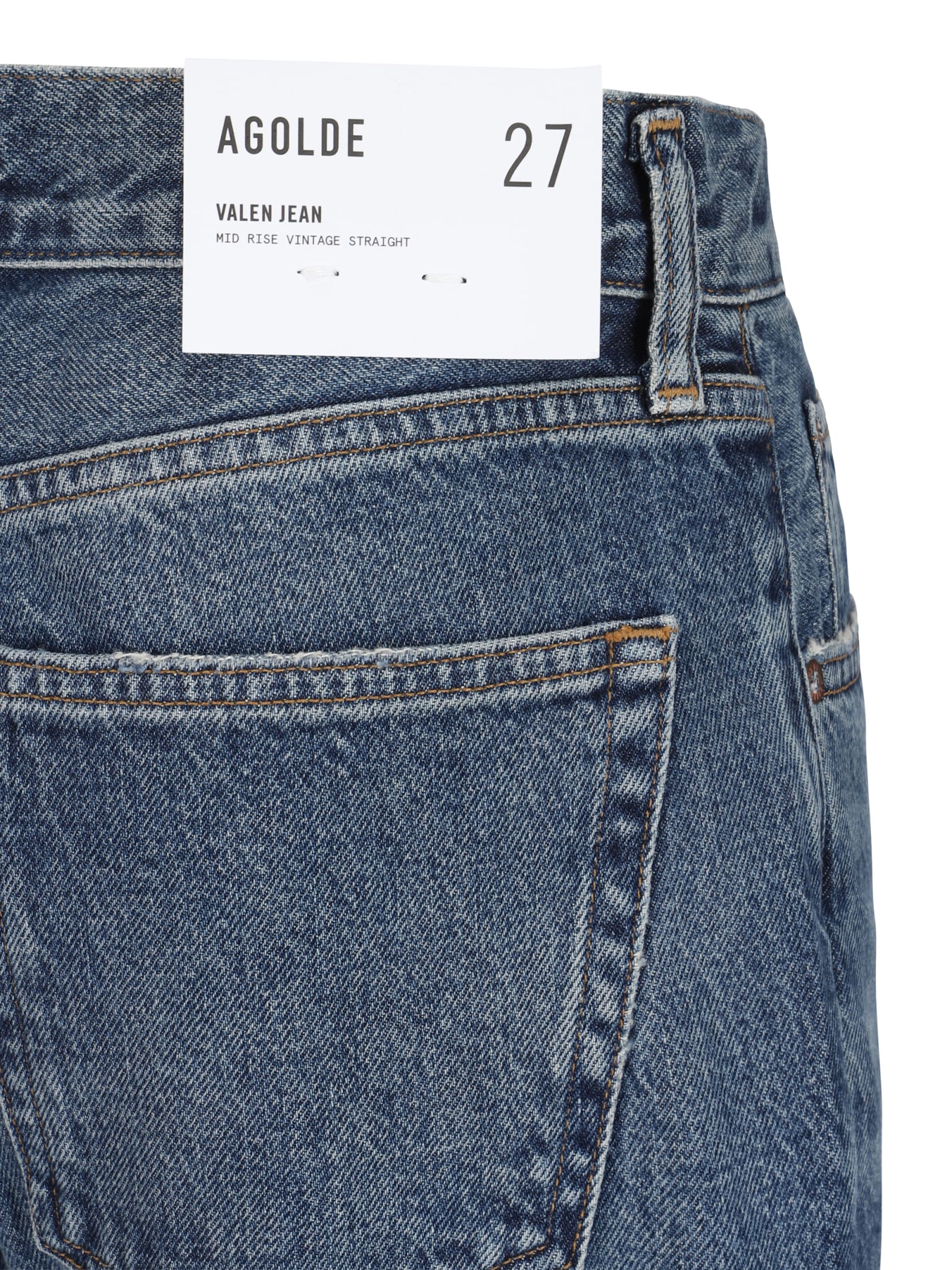 Agolde Valen Straight Leg Jeans With Faded Wash In Blue