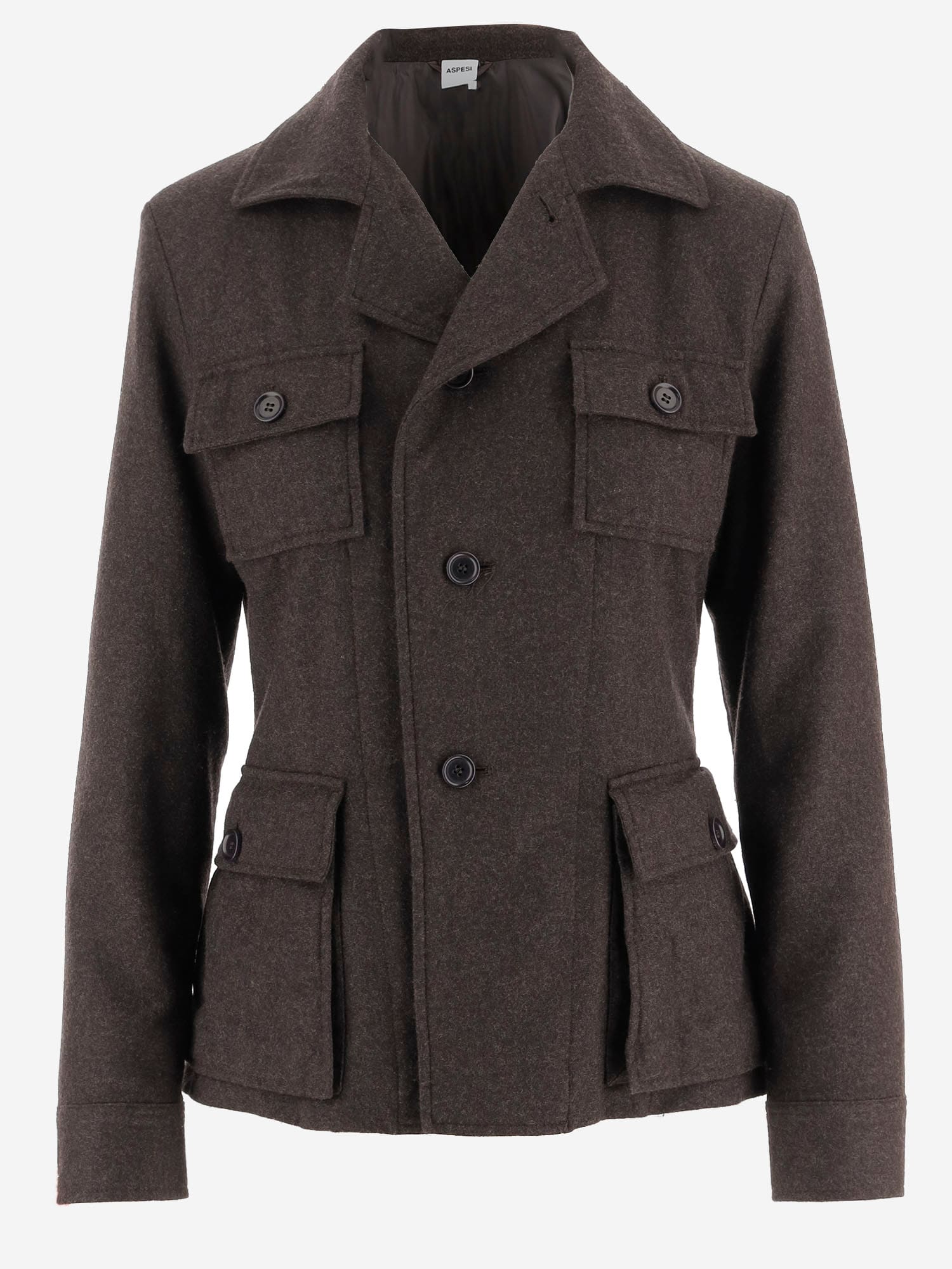 Aspesi Wool And Cashmere Jacket In Brown