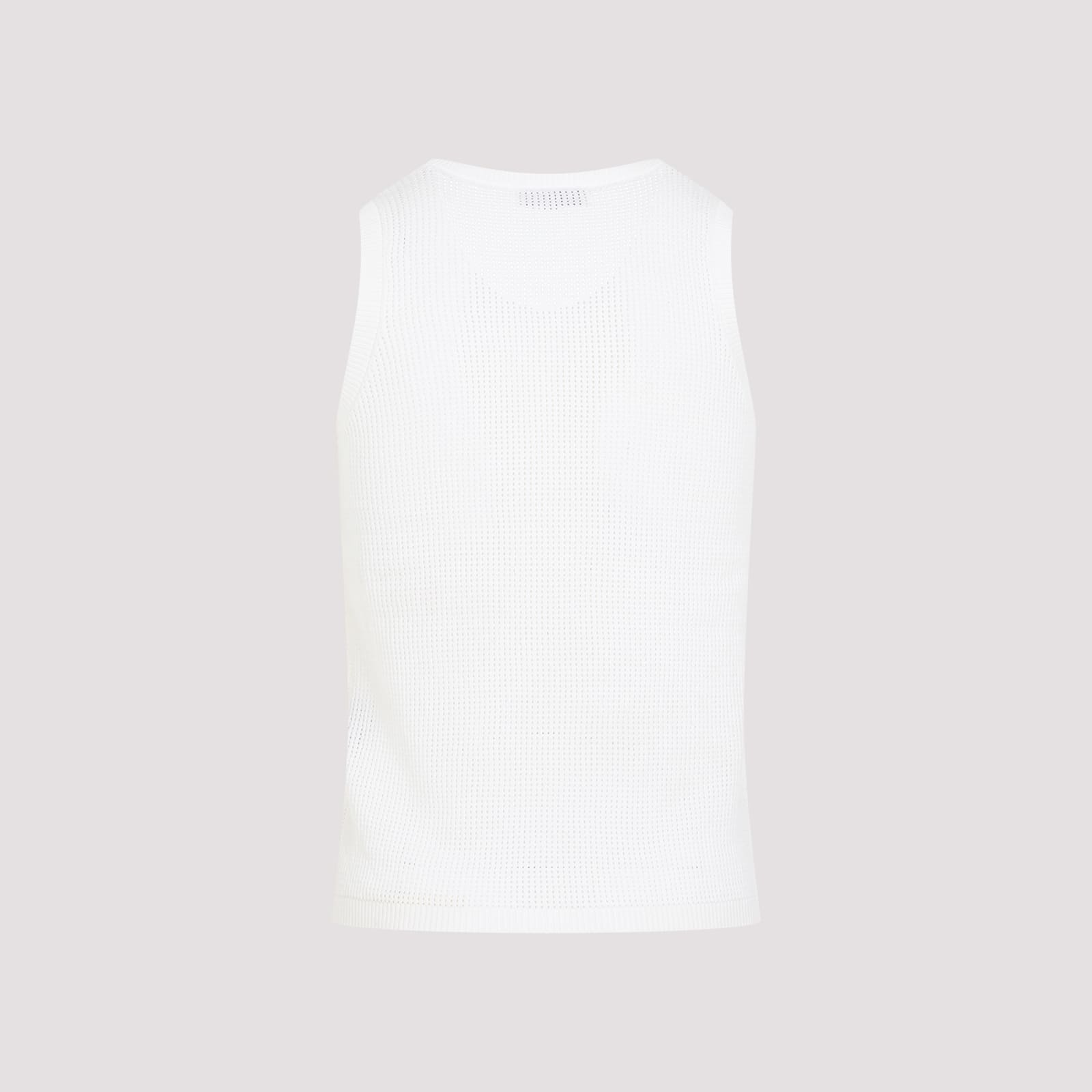 Dries Van Noten White Ribbed Tank Top In White