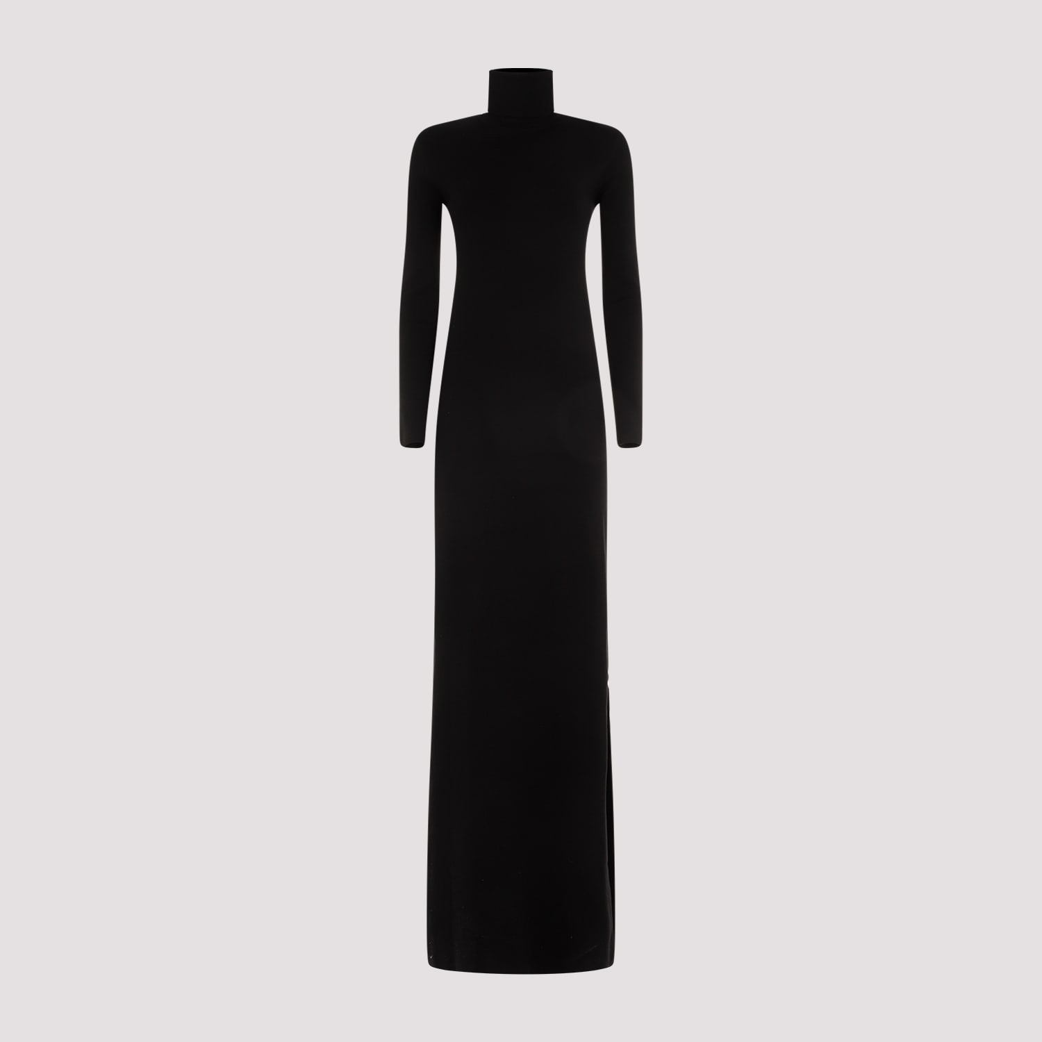 Shop Saint Laurent Wool Long Dress In Noir