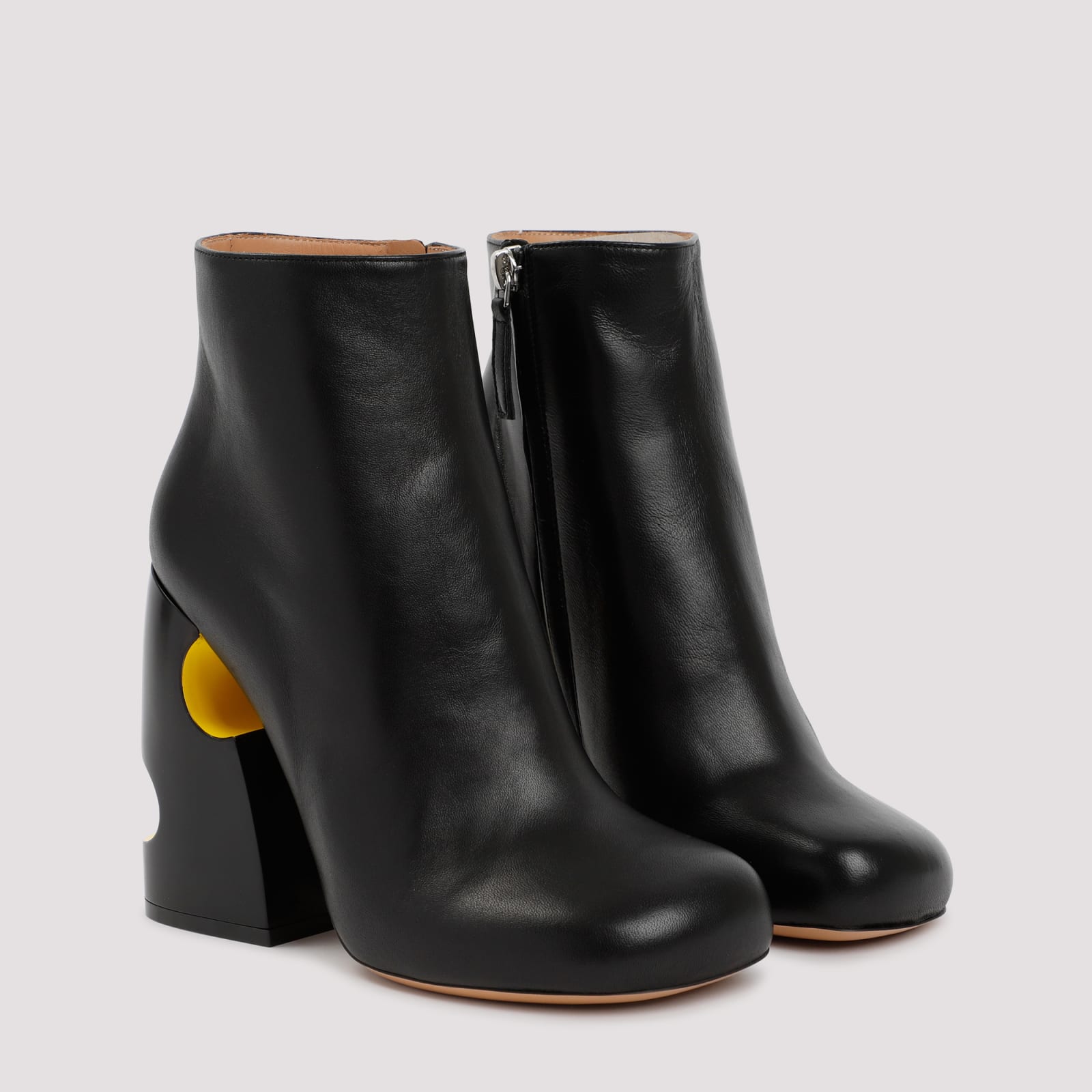 Shop Off-white Pop Bulky Nappa Ankle Boot In Black Yellow