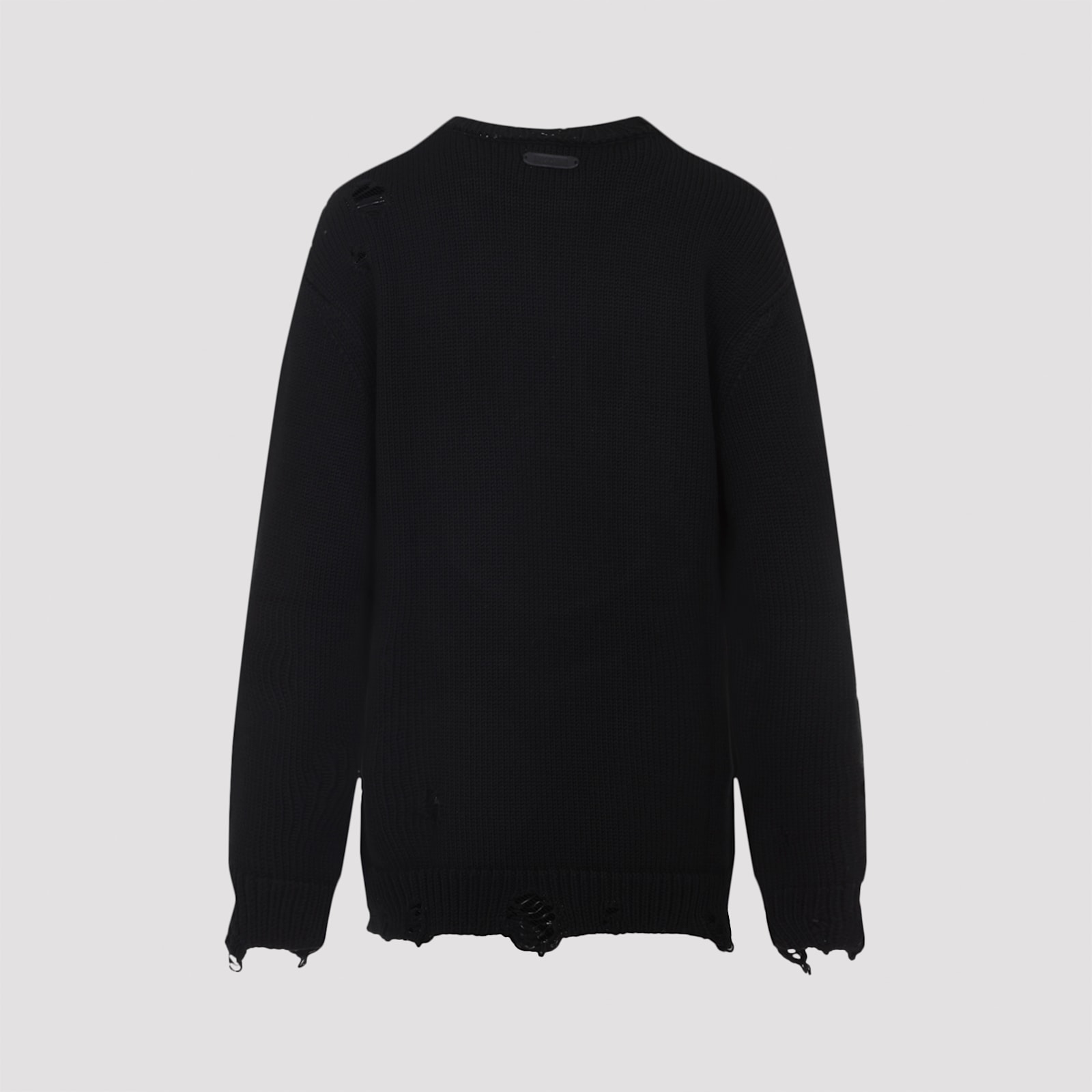 Moschino Oversized Pullover In Carved Wool In Black