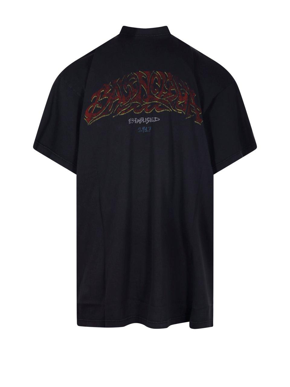 Shop Balenciaga Offshore Oversized T-shirt In Black