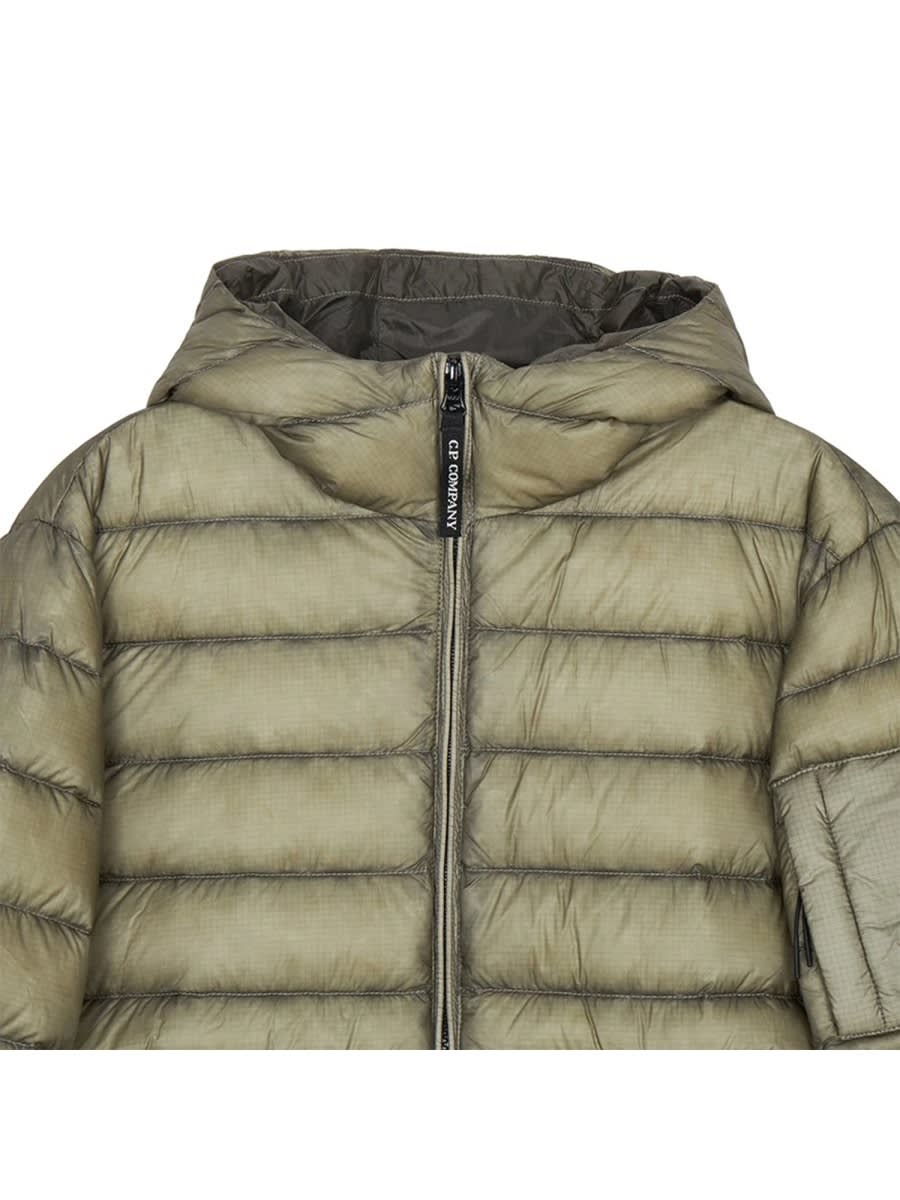 C.p. Company Hooded Quilted Jacket In Green