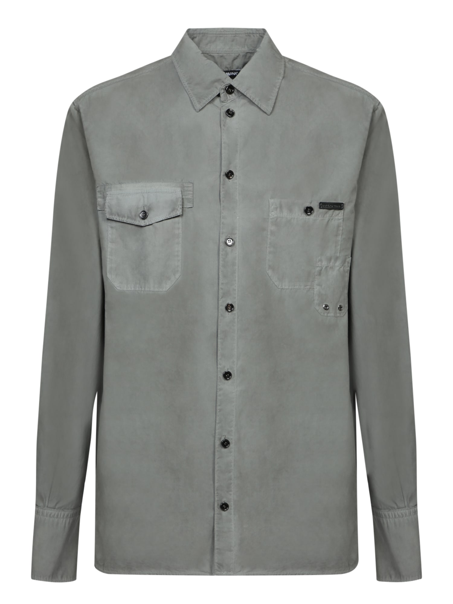 Shop Dolce & Gabbana Garment Dyed Grey Shirt