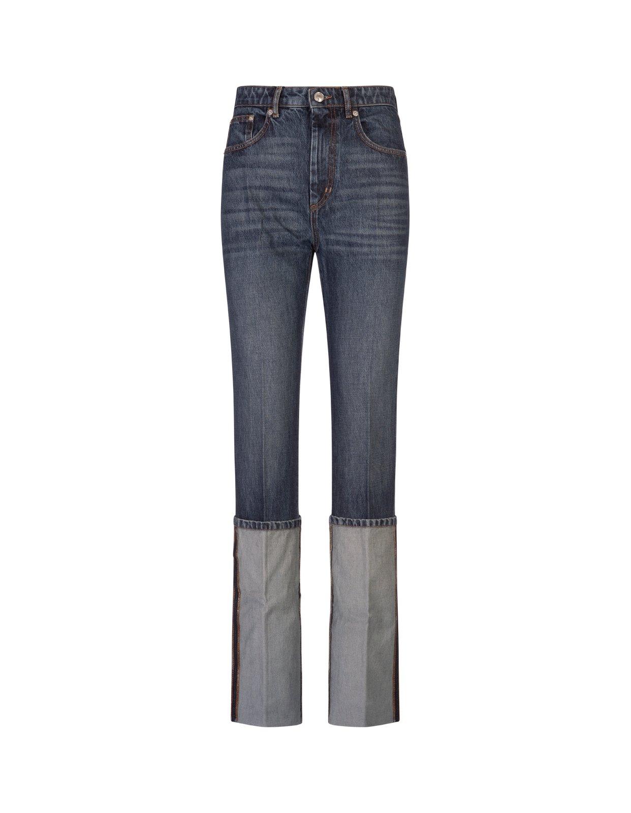 Shop Sportmax Logo Patch Straight Leg Jeans In Blue