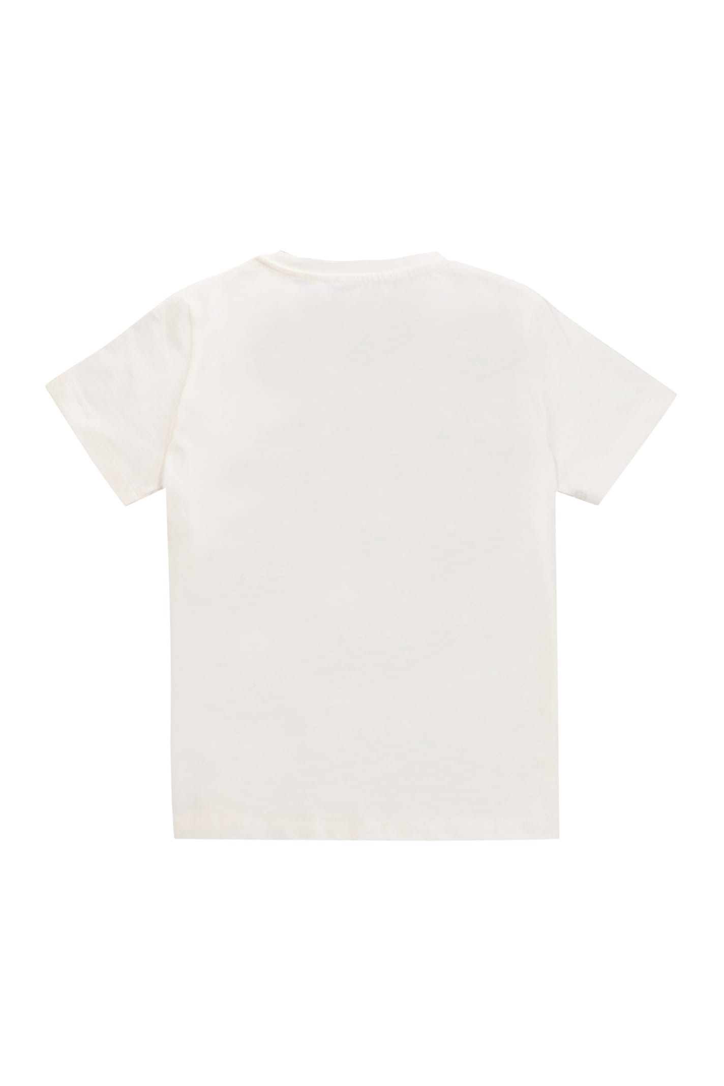Shop Young Versace Cotton Crew-neck T-shirt In White