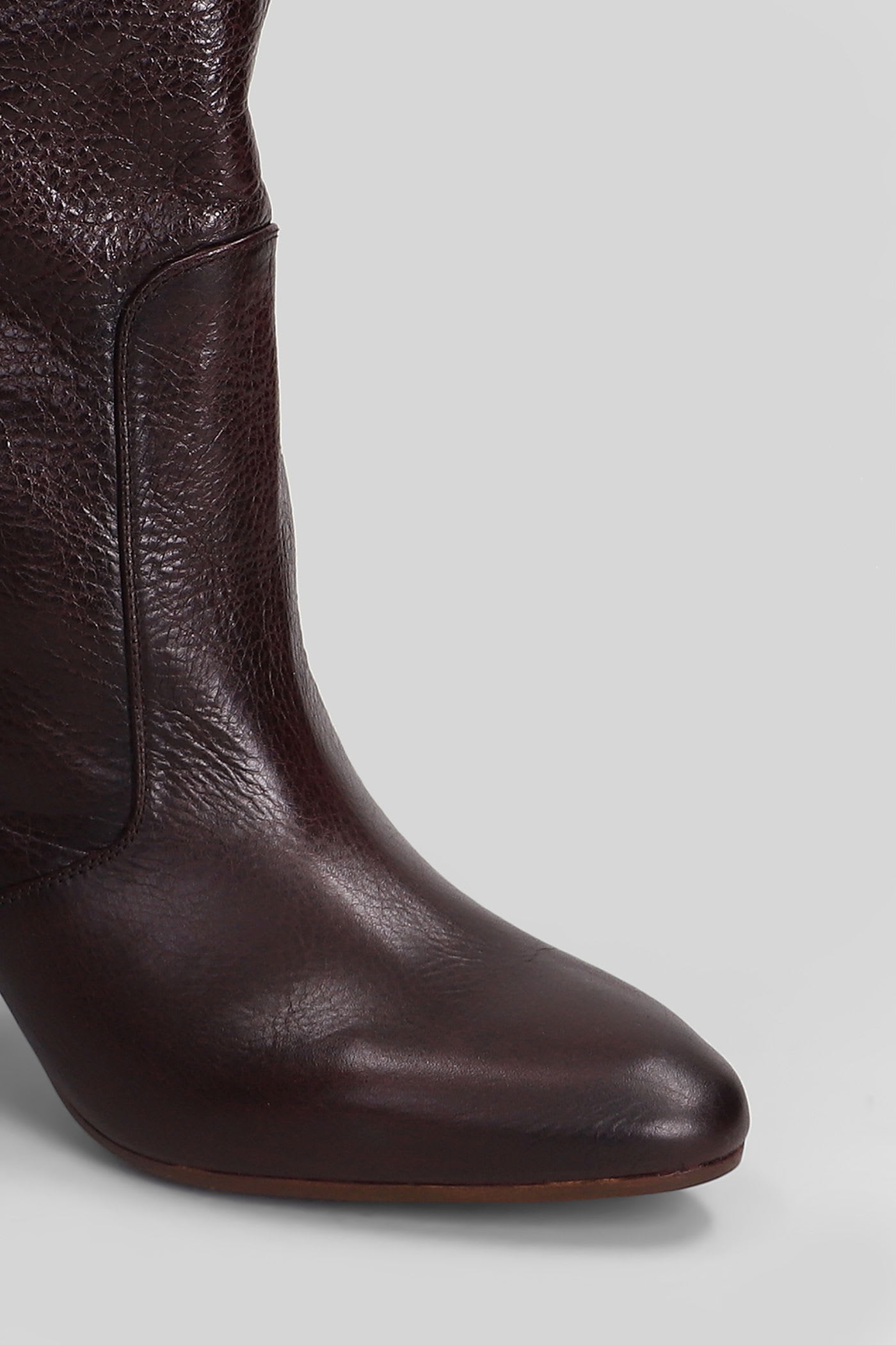Chie Mihara Exis High Heels Ankle Boots In Bordeaux Leather In Multi
