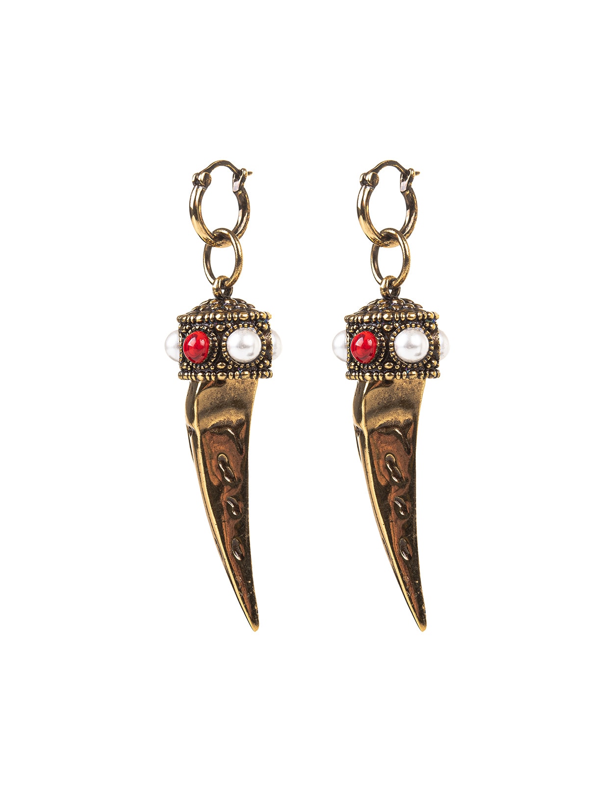 Earrings With Tusk And Decoration