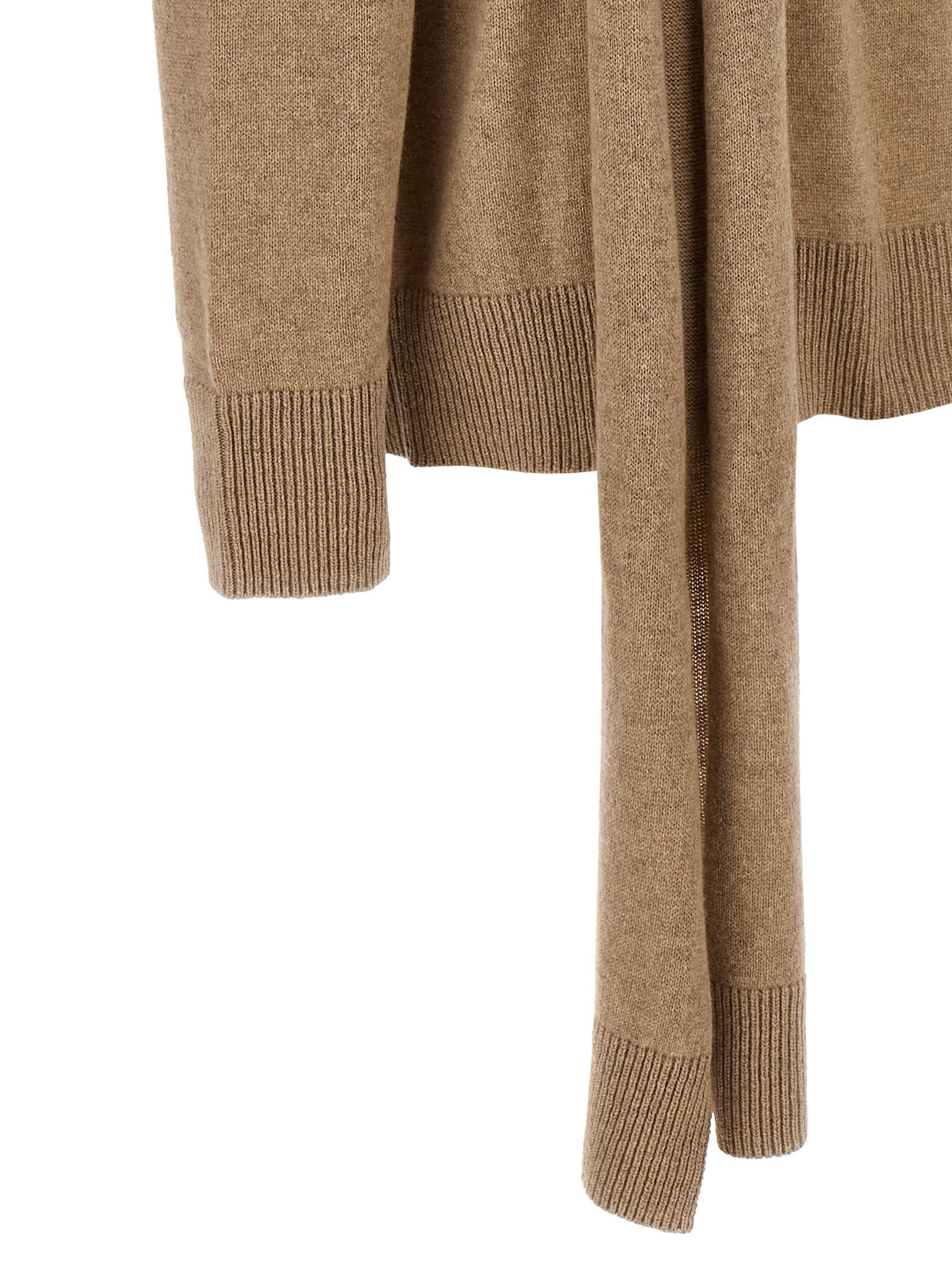 Shop Stella Mccartney Scarf Detail Sweater In Beige