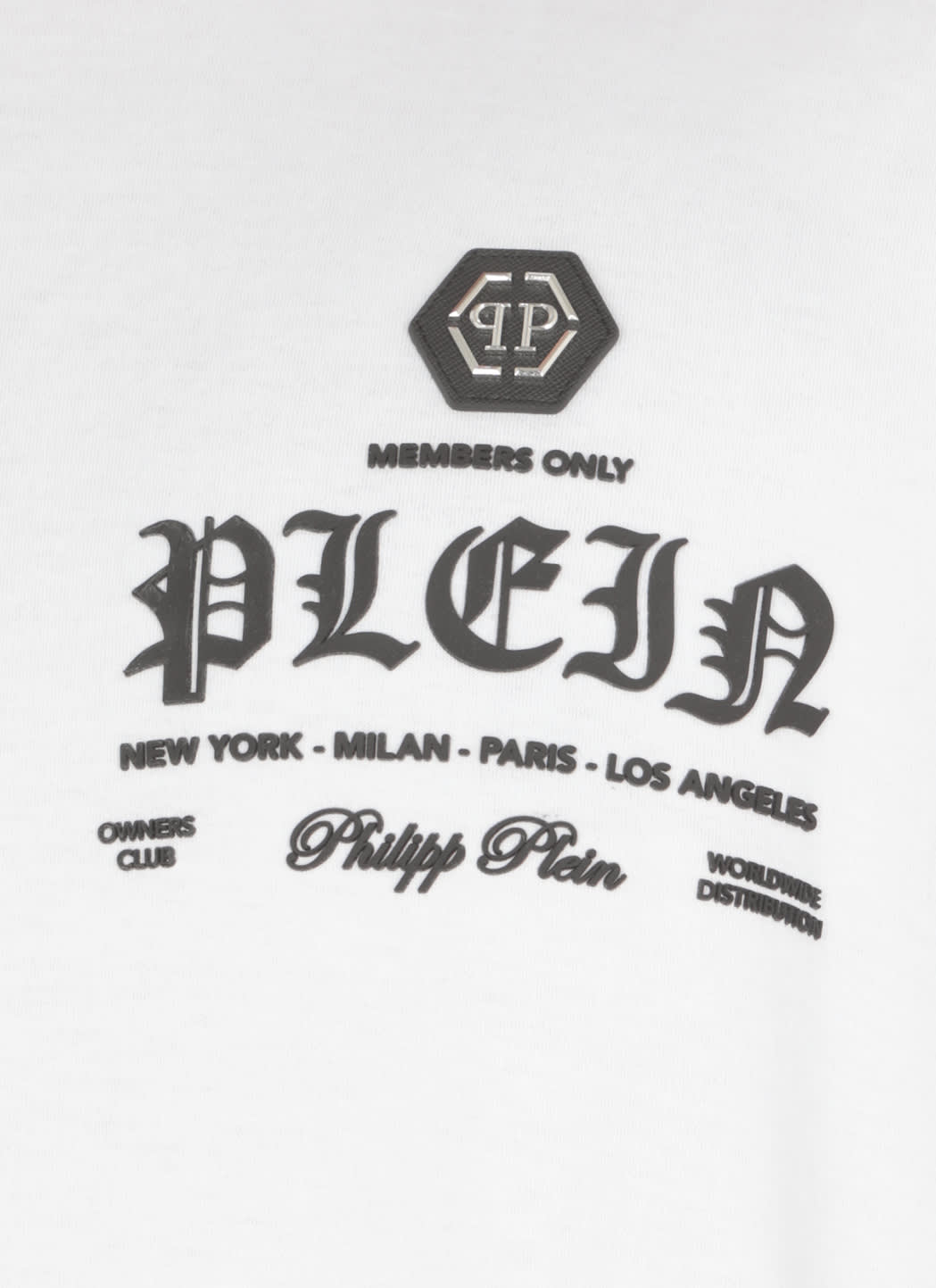 Shop Philipp Plein Round Neck Ss T-shirt In Bianco