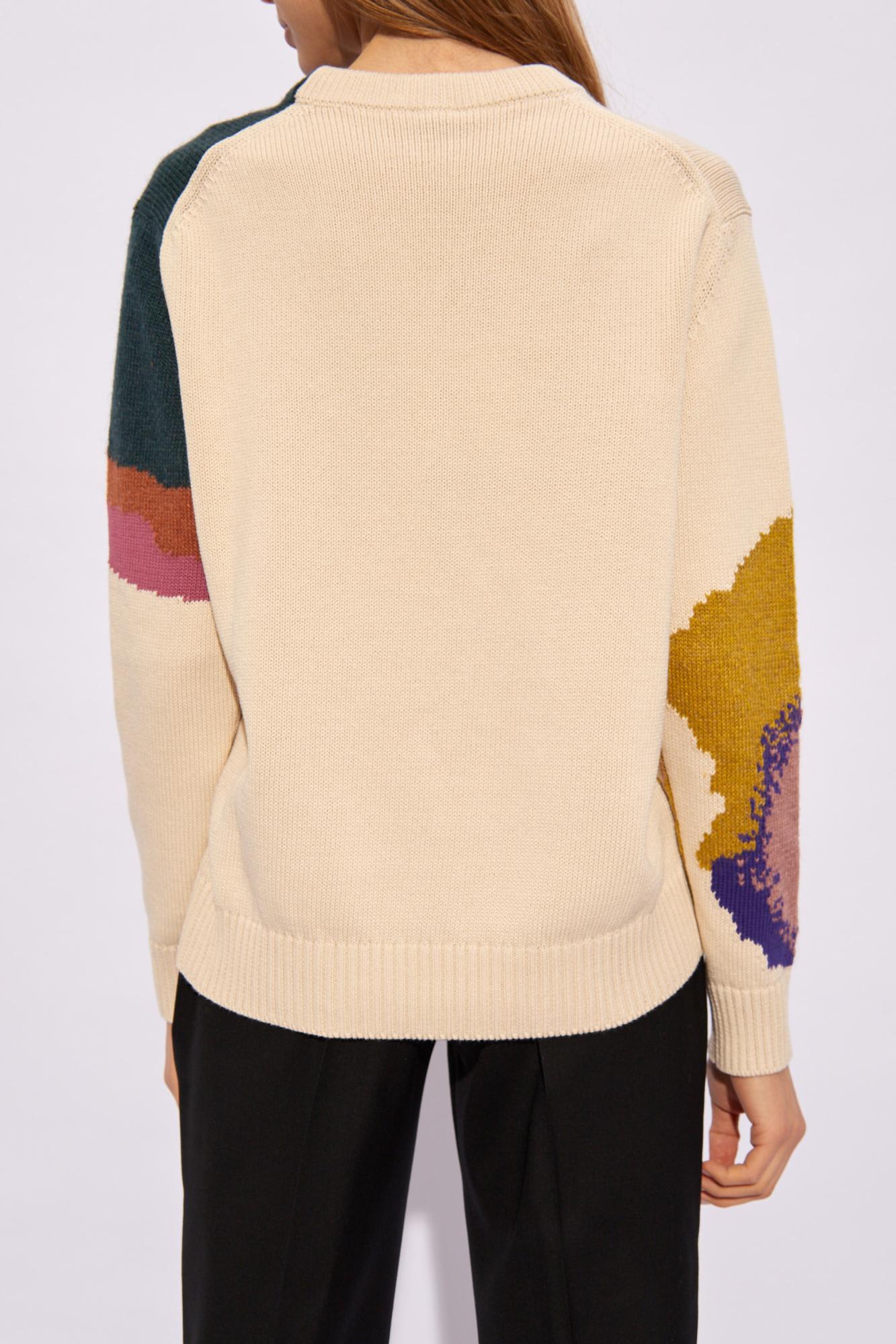 Shop Ps By Paul Smith Ps Paul Smith Sweater With A Round Neckline In Multicolour