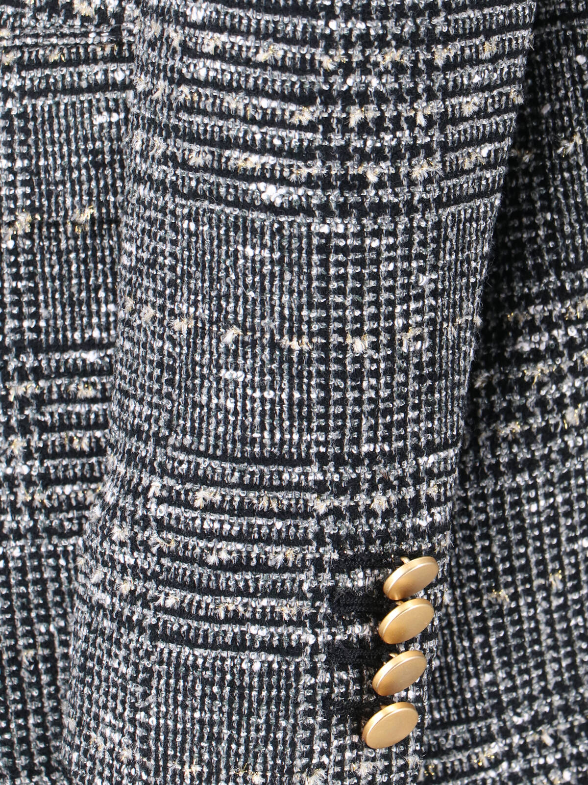 Tagliatore Tailored Double-breasted Jacket With Textured Plaid Pattern In Black
